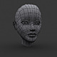 Human Manga Female Head Base Mesh - Low Poly