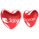 3D love heart valentines day