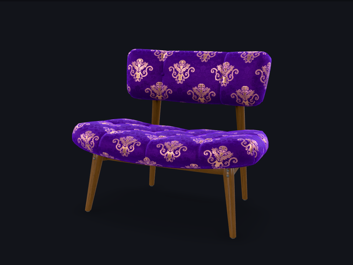 Damask Armchair — Purple & Gold