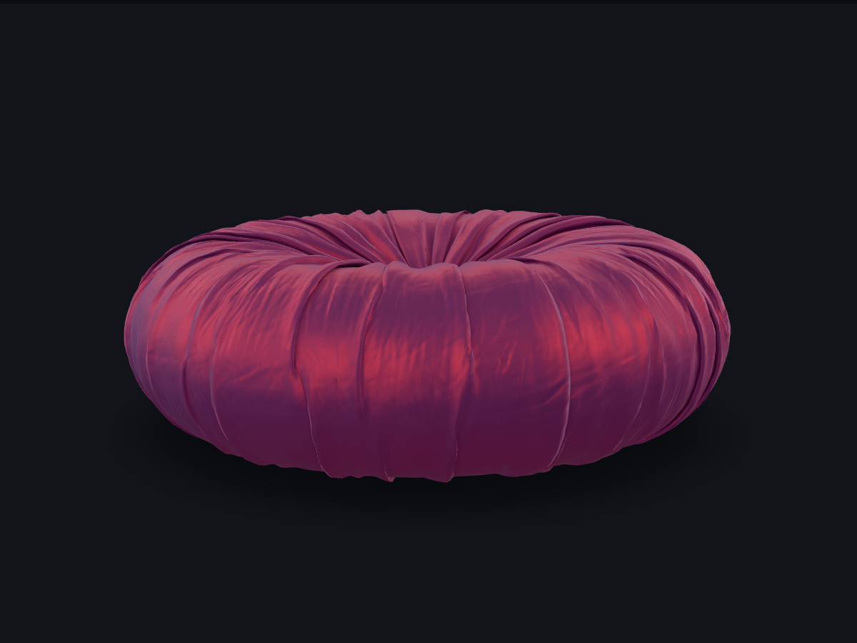 Silk Pouf Ottoman