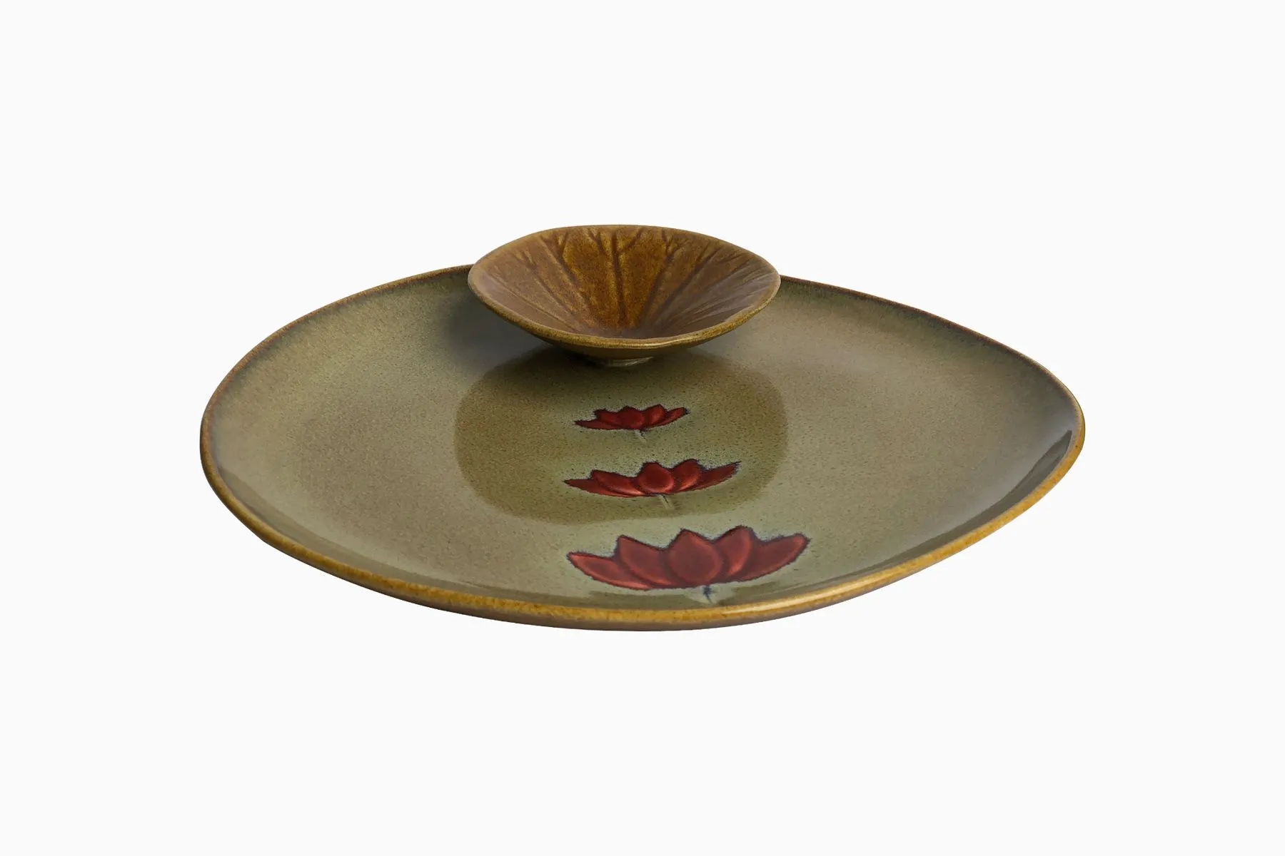 Lotus Etched Dip Plate — image 1