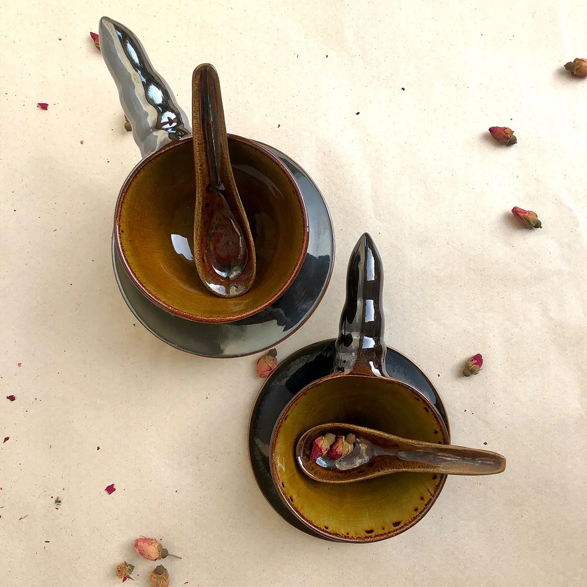 Pagoda Handle Soup Cups and Spoons Set Of 2 — image 7
