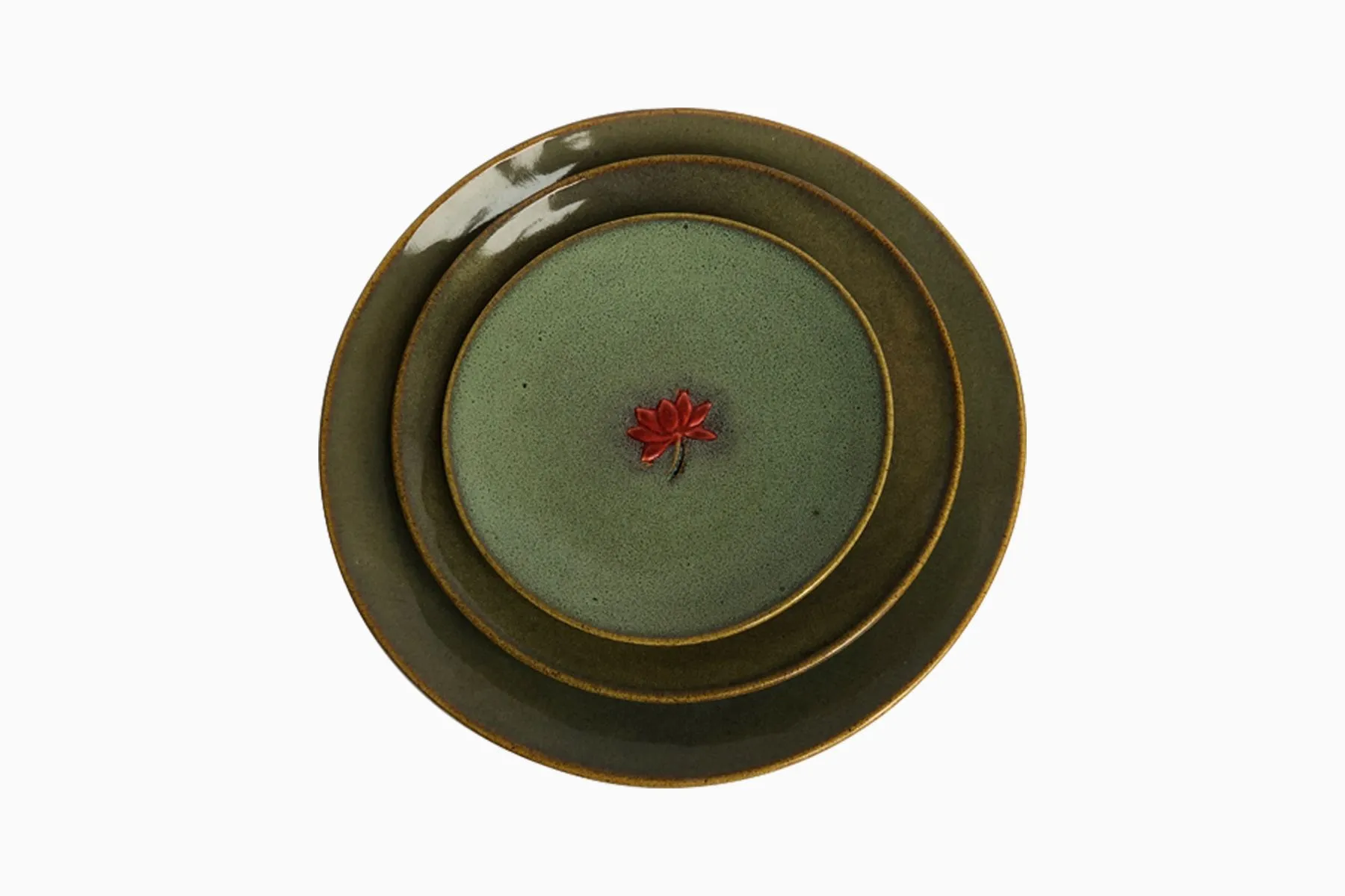 Round Lotus Etched Plate — image 1