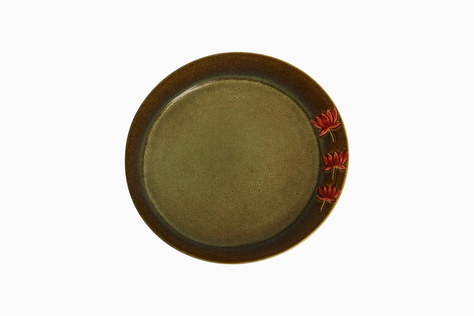 Round Lotus Etched Platter — image 1
