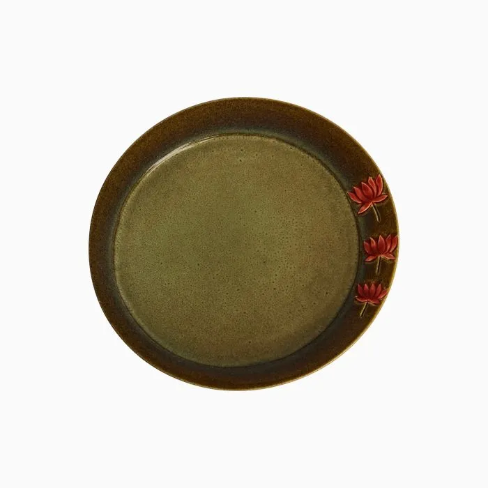 Round Lotus Etched Platter — image 2
