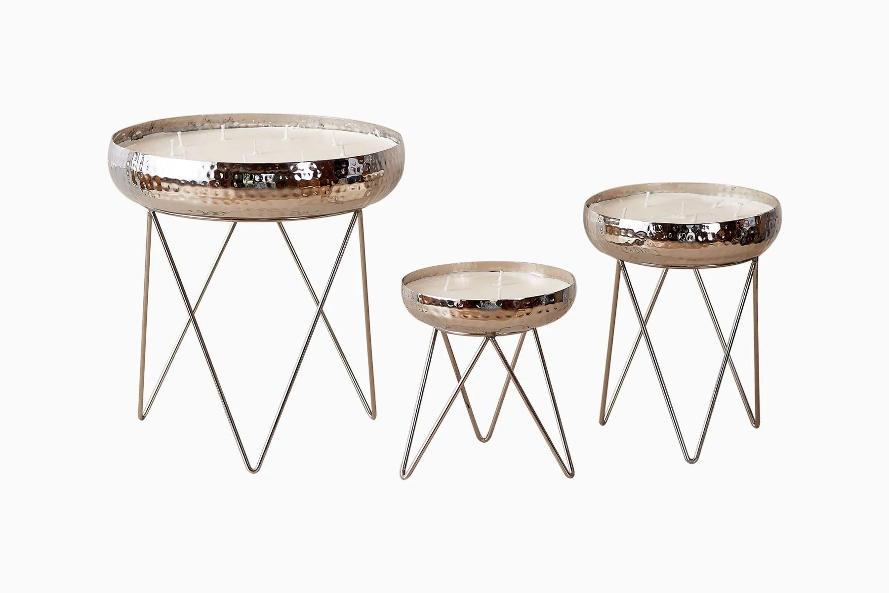 Stardust Hammered Candle Urlis on a stand set of 3 — image 3