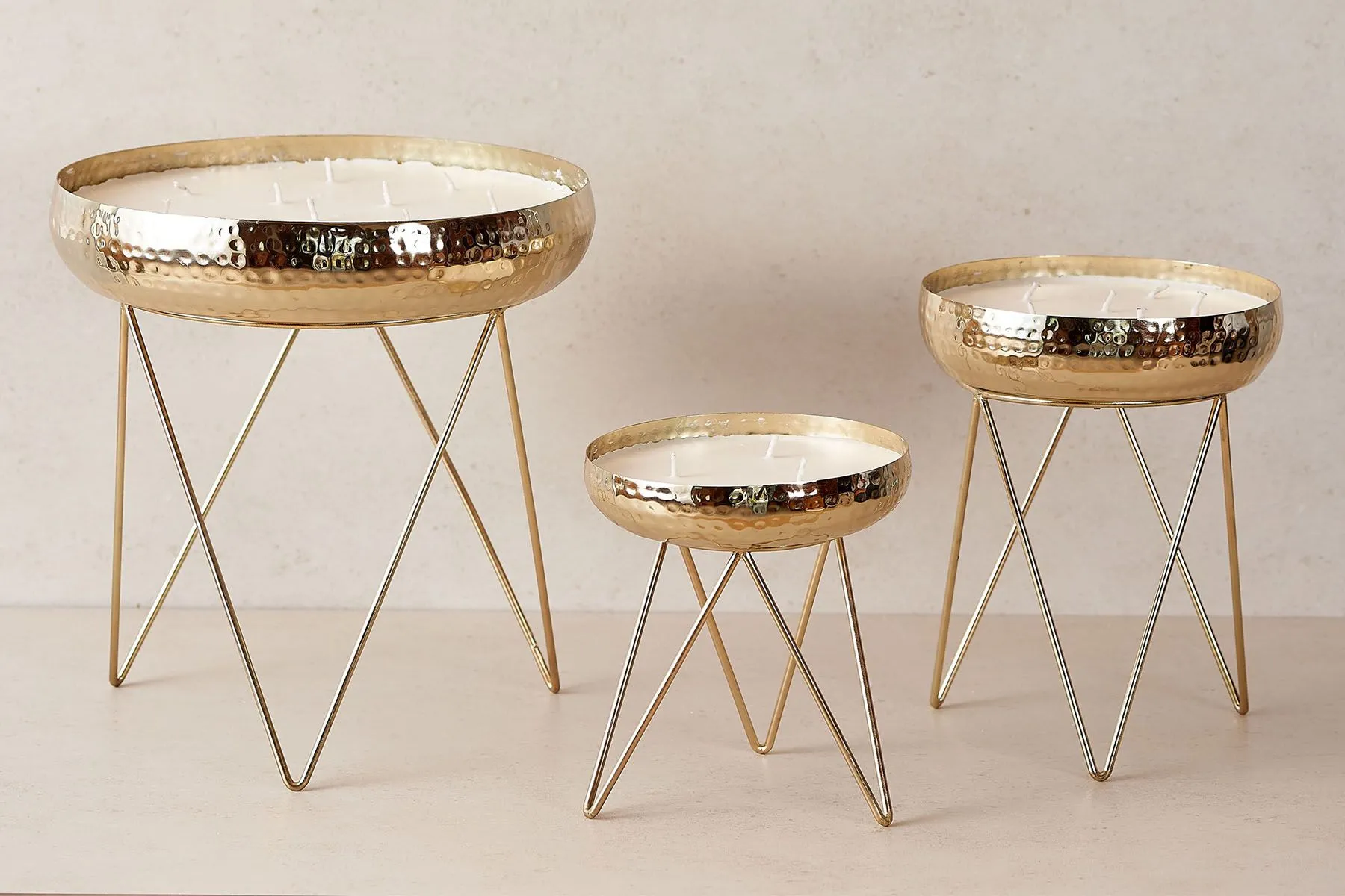 Stardust Hammered Candle Urlis on a stand set of 3 — image 4