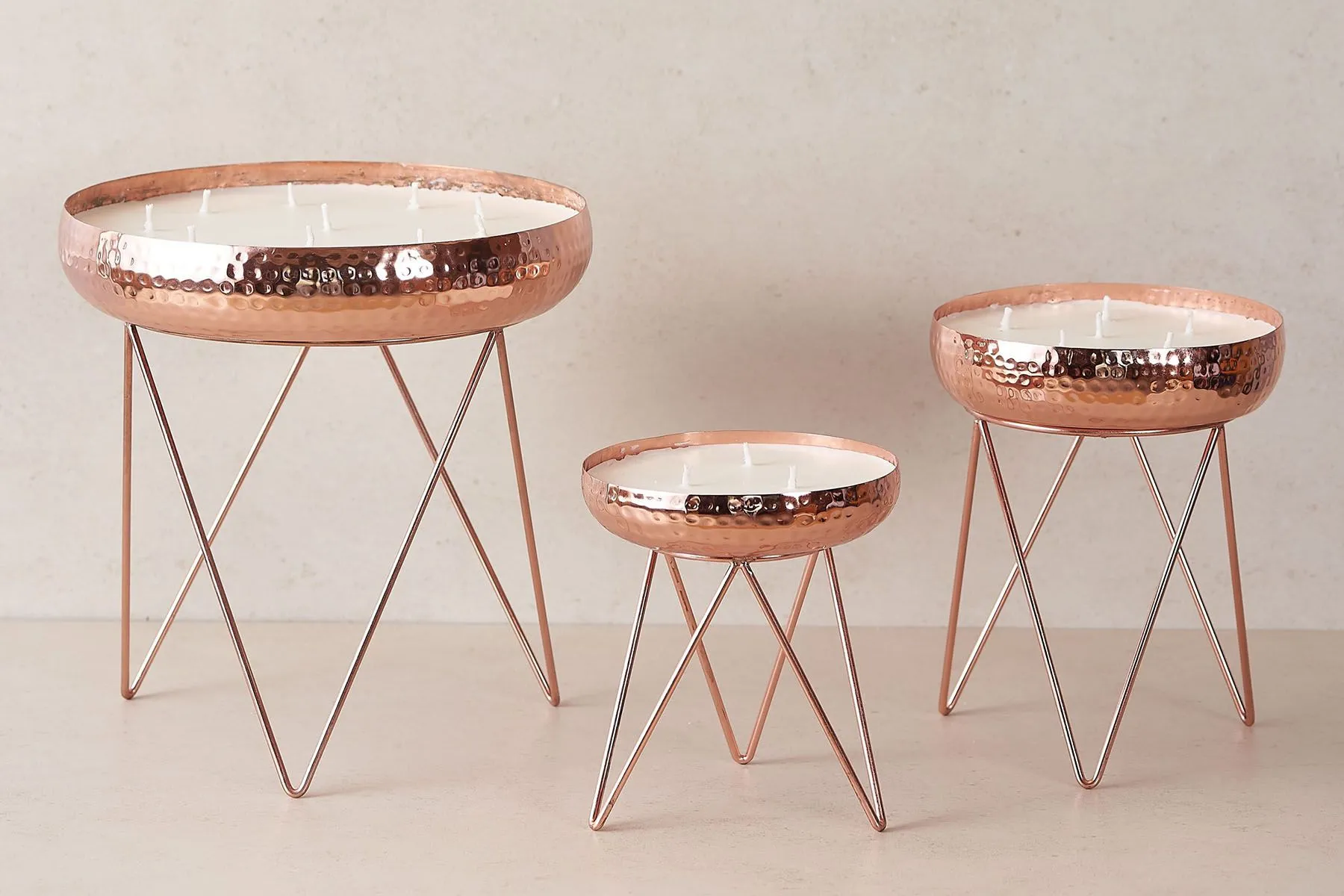 Stardust Hammered Candle Urlis on a stand set of 3 — image 5