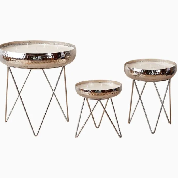 Stardust Hammered Candle Urlis on a stand set of 3 — image 7