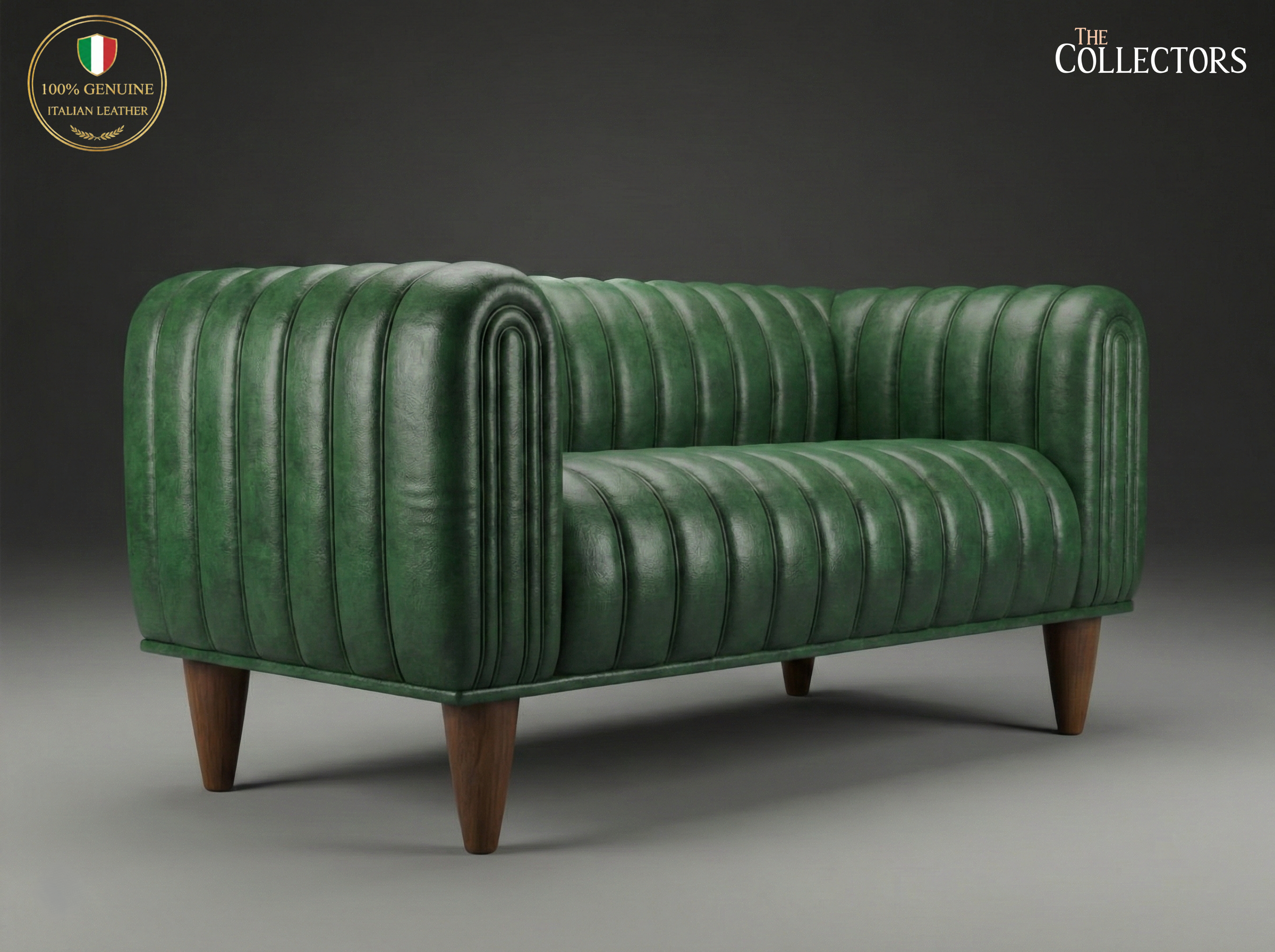Antwerp Streamline Art Deco Leather Sofa — image 2