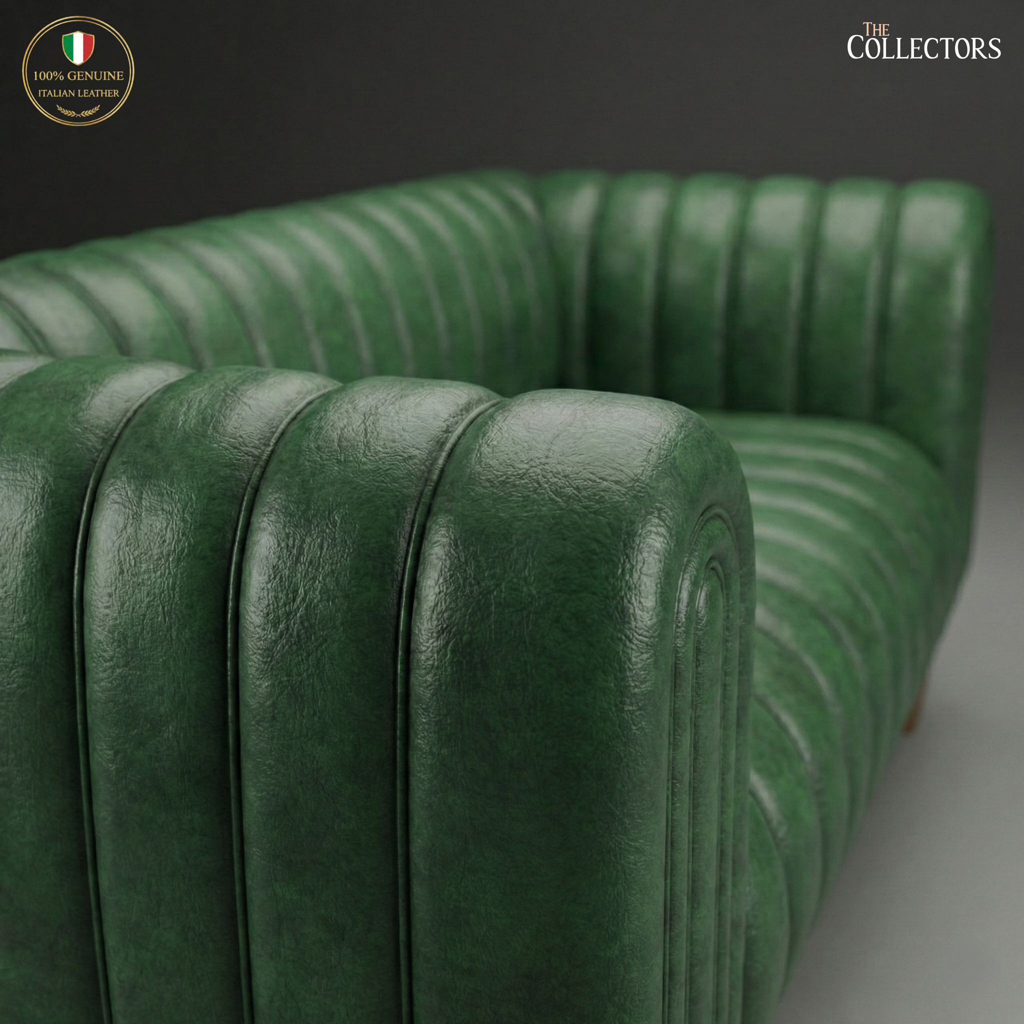 Antwerp Streamline Art Deco Leather Sofa — image 3