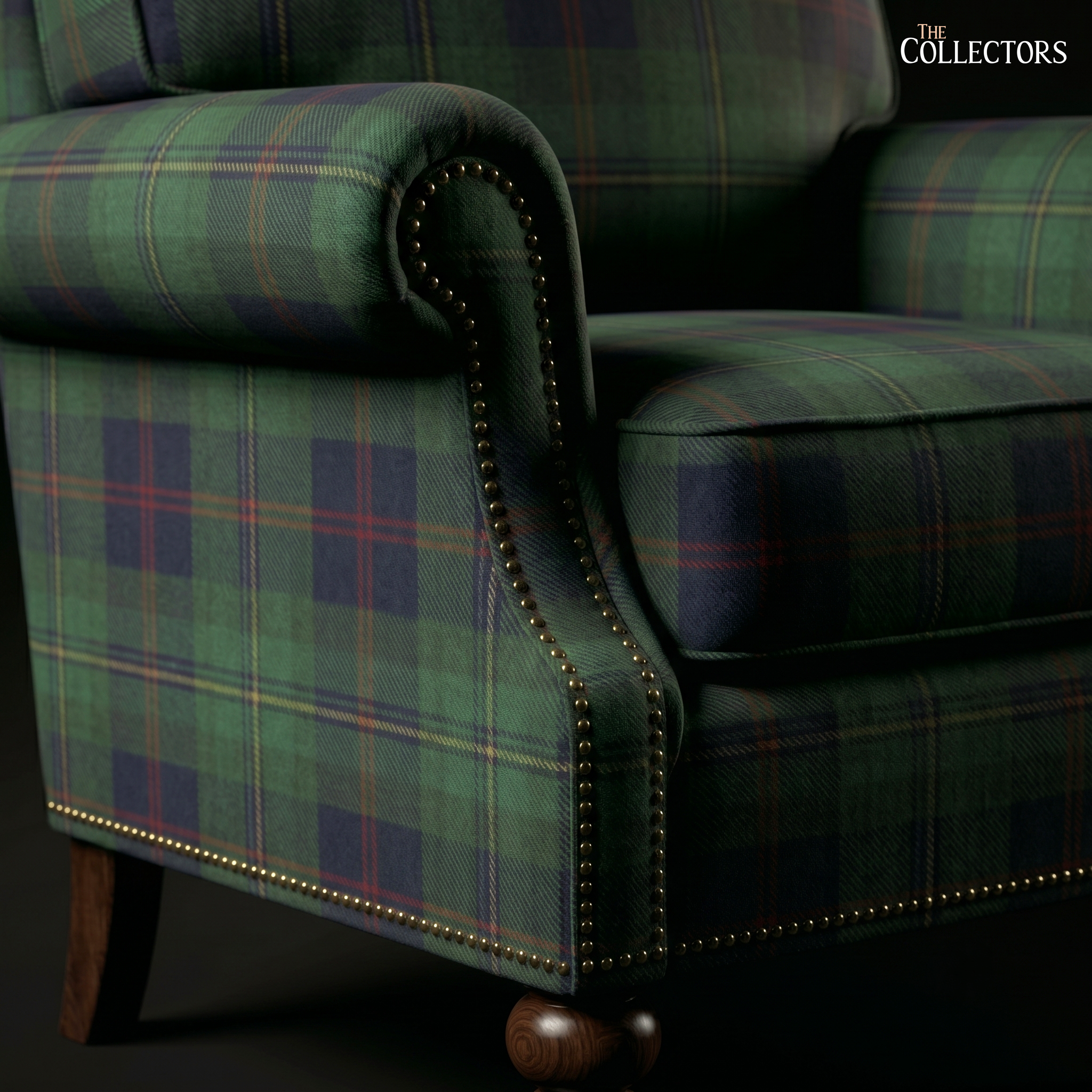 The Balmoral Library Chair in Victorian Tartan — image 3