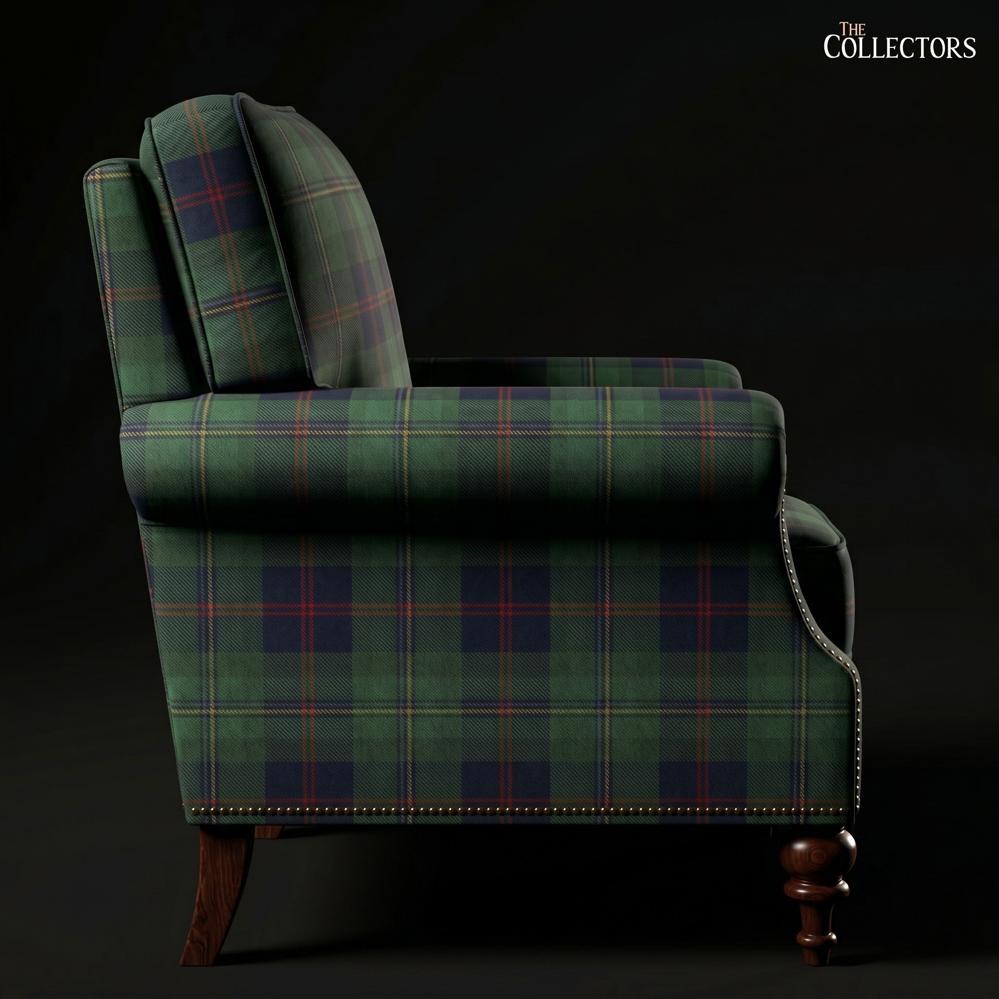 The Balmoral Library Chair in Victorian Tartan — image 4