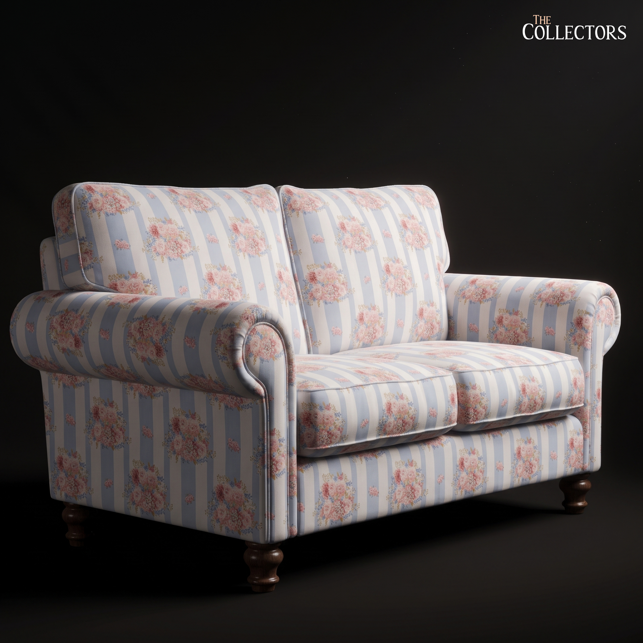 The Berkshire Rose Stripe Settee — image 2