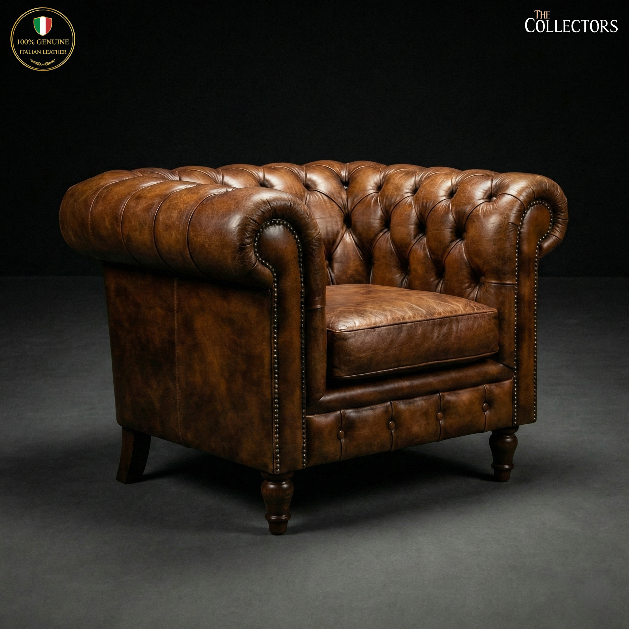 The Westminster Gentleman’s Chesterfield Single Seater Leather Sofa — image 1