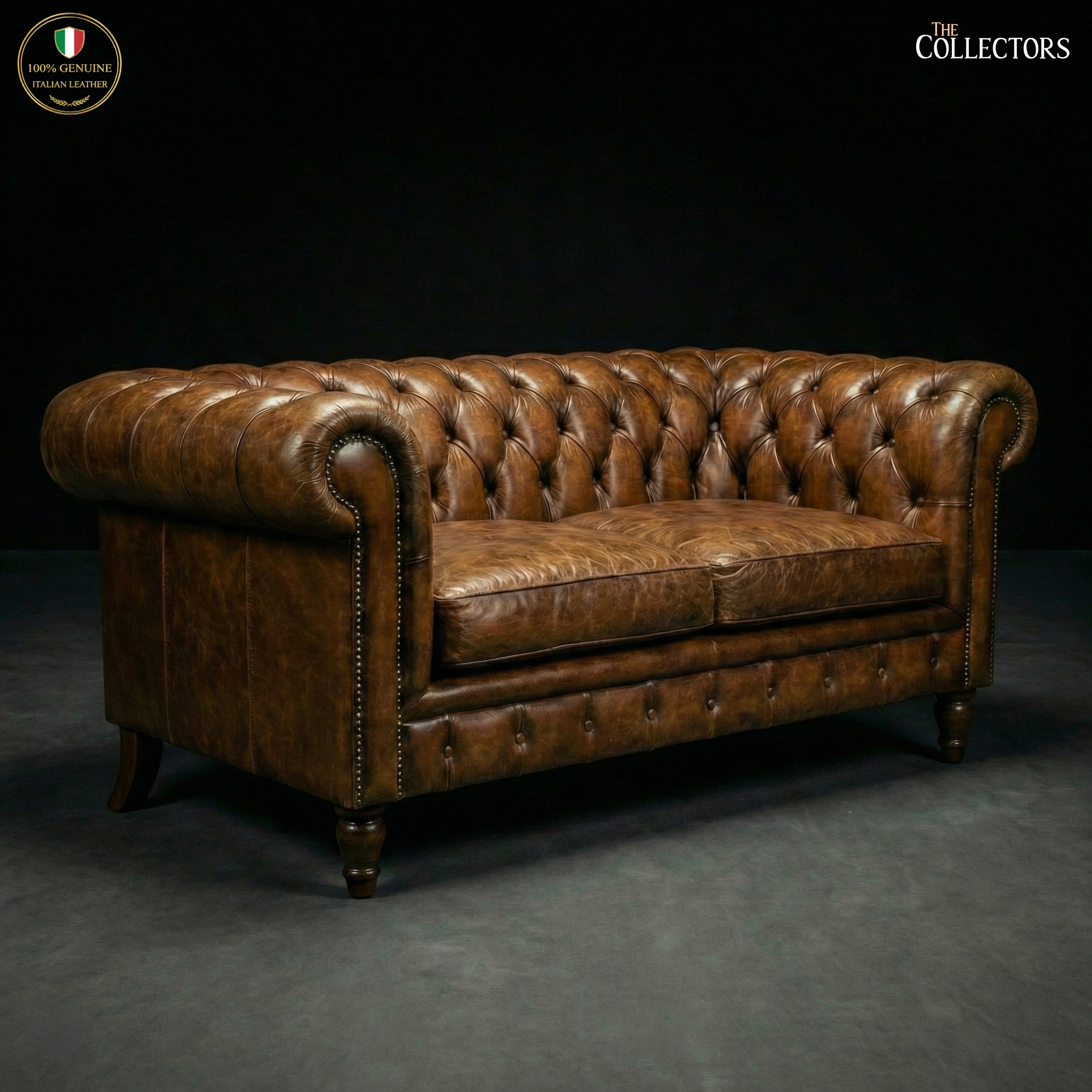 The Westminster Gentleman’s Chesterfield Two Seater Leather Sofa — image 2