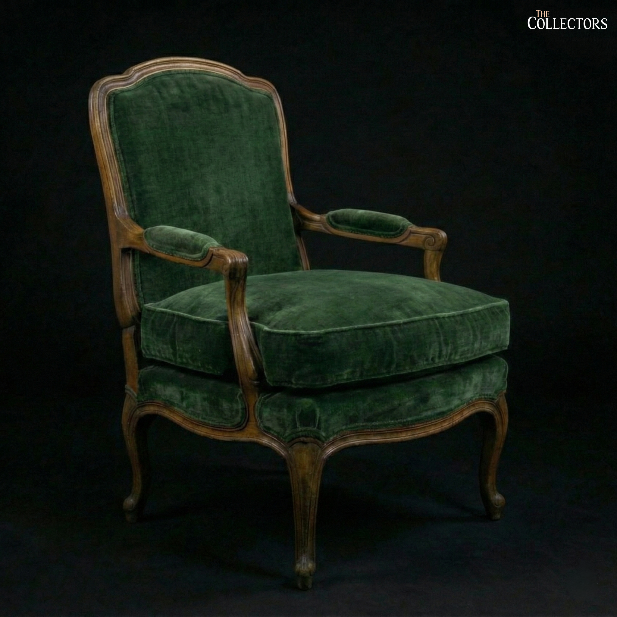 Château d’Émeraude – Emerald Velvet French Fauteuil — image 1