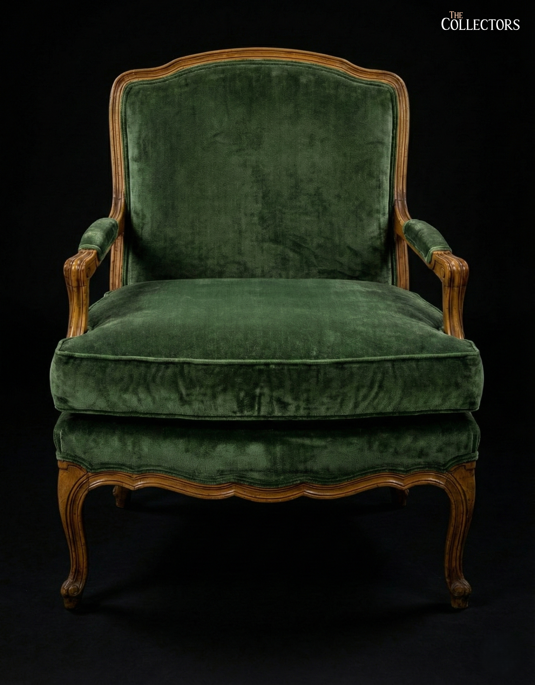 Château d’Émeraude – Emerald Velvet French Fauteuil — image 2
