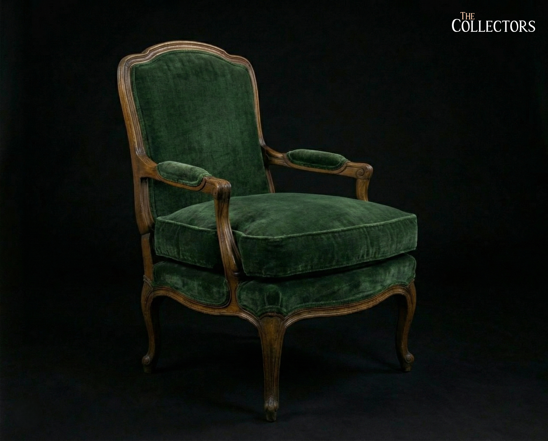 Château d’Émeraude – Emerald Velvet French Fauteuil — image 6