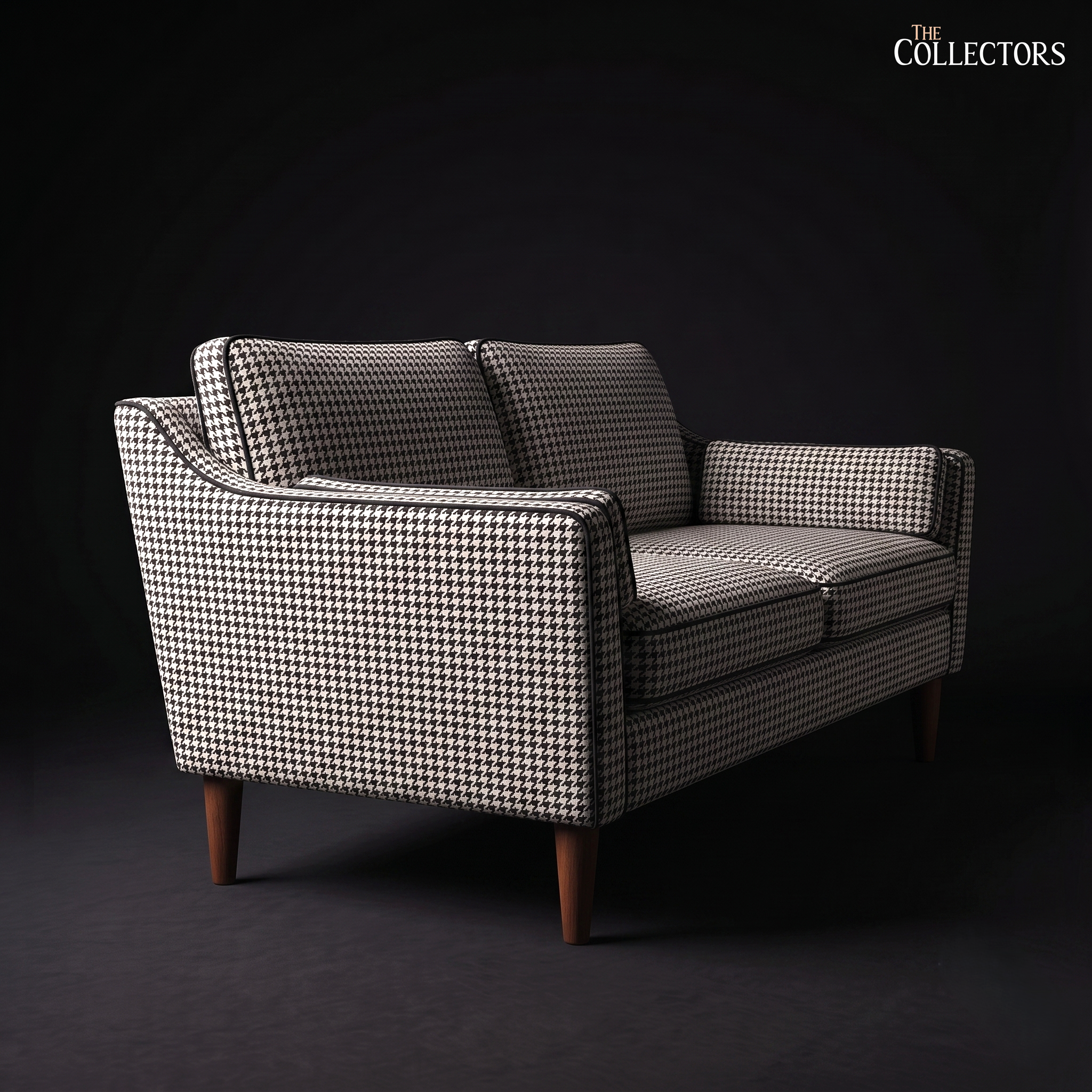 The Chelsea Houndstooth Mid-Century Loveseat — image 2