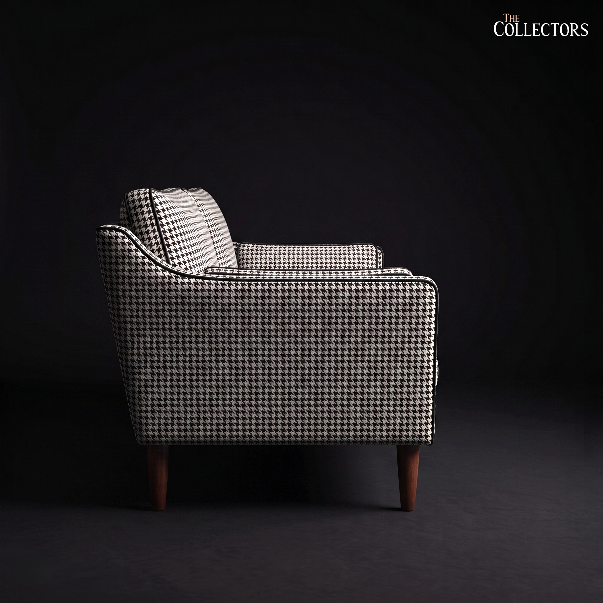 The Chelsea Houndstooth Mid-Century Loveseat — image 3