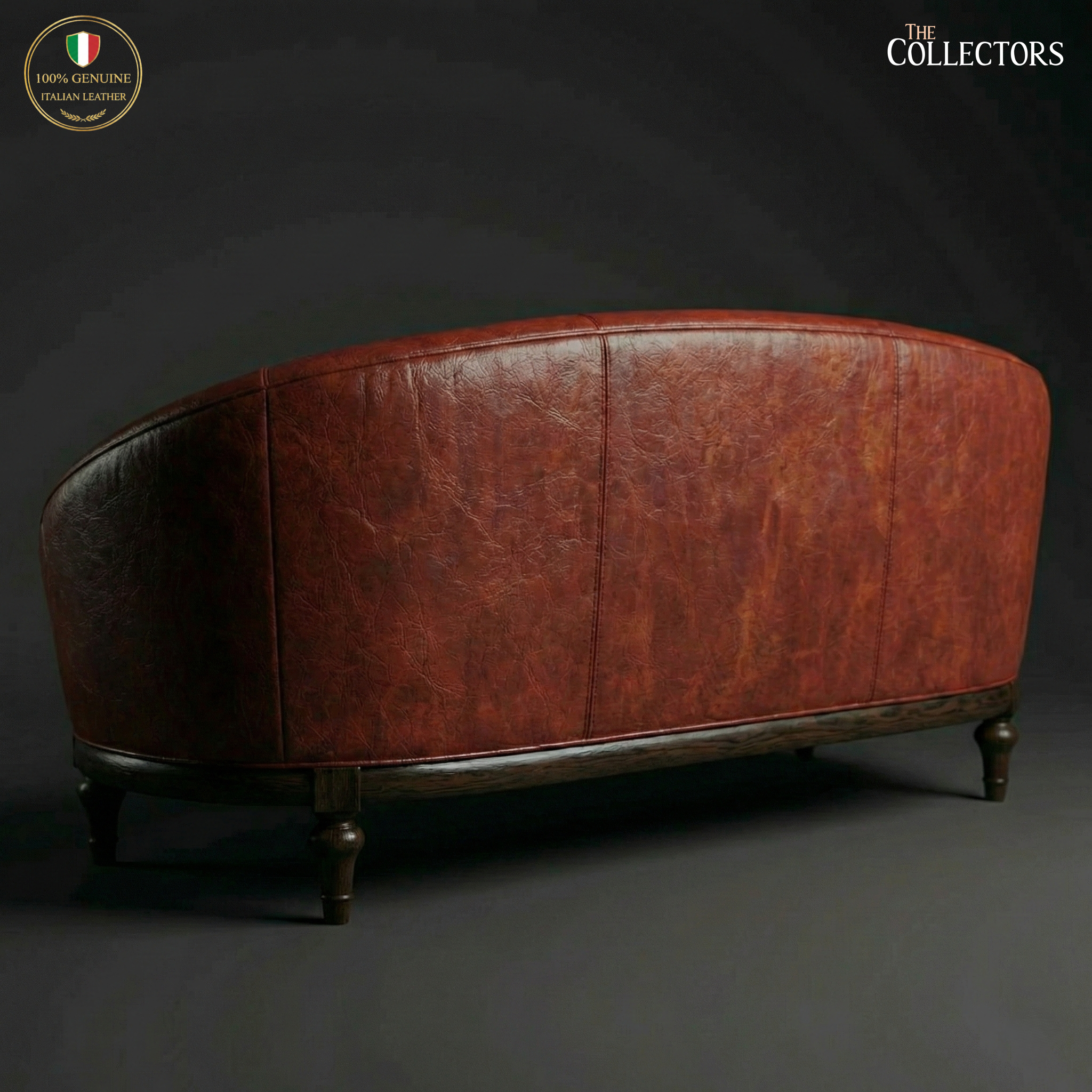 Colmar Art Deco Salon Leather Sofa — image 4