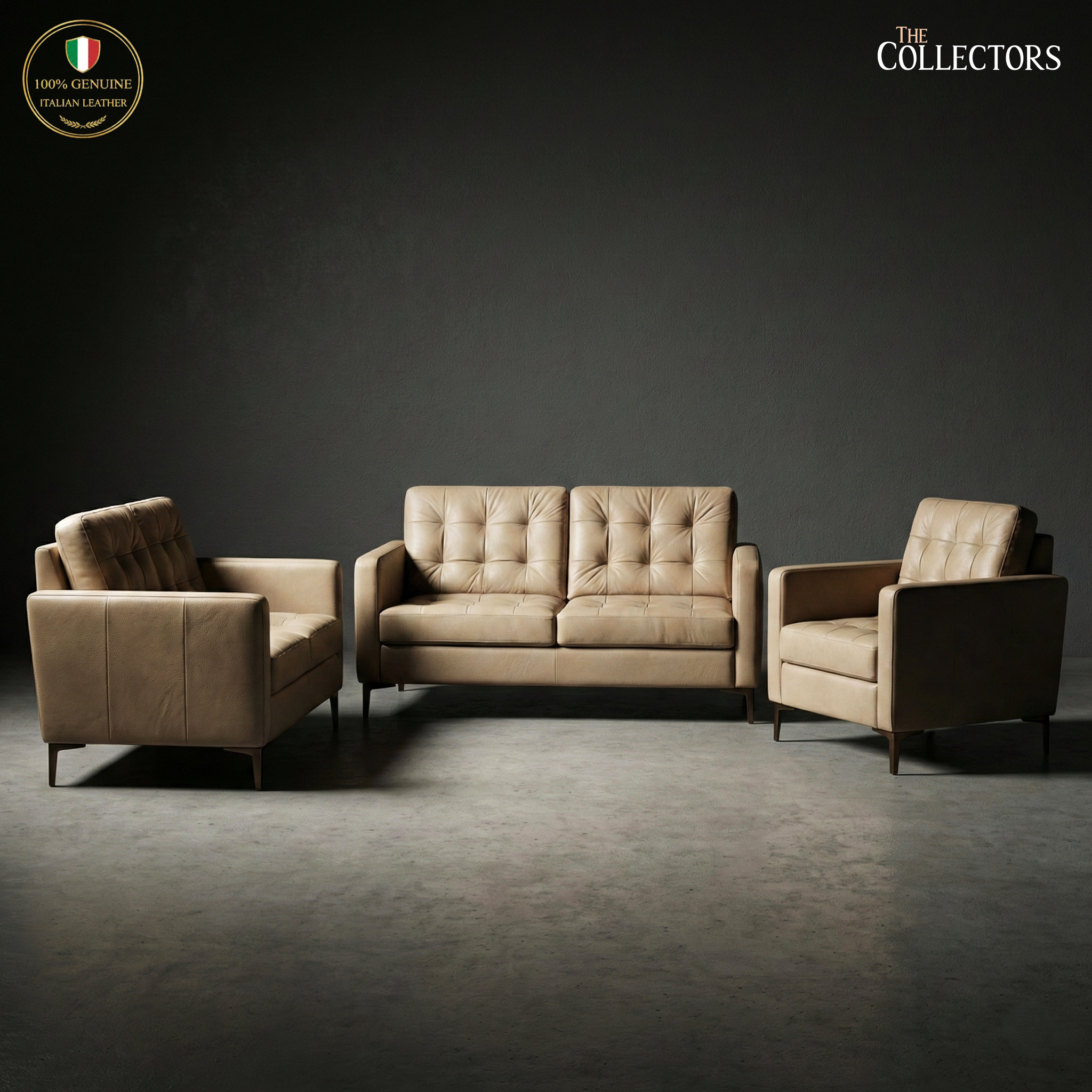 The Copenhagen Modernist Lounge Leather Sofa Suite — image 1