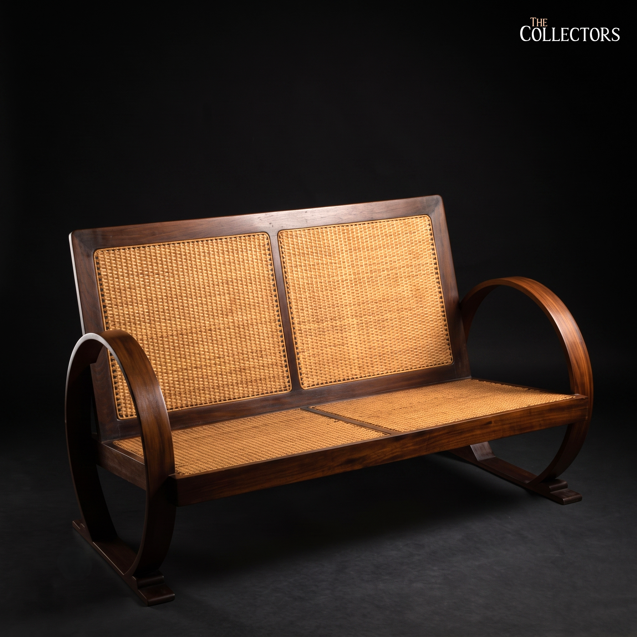 The Côte d'Azur Art Deco Caned Settee — image 2