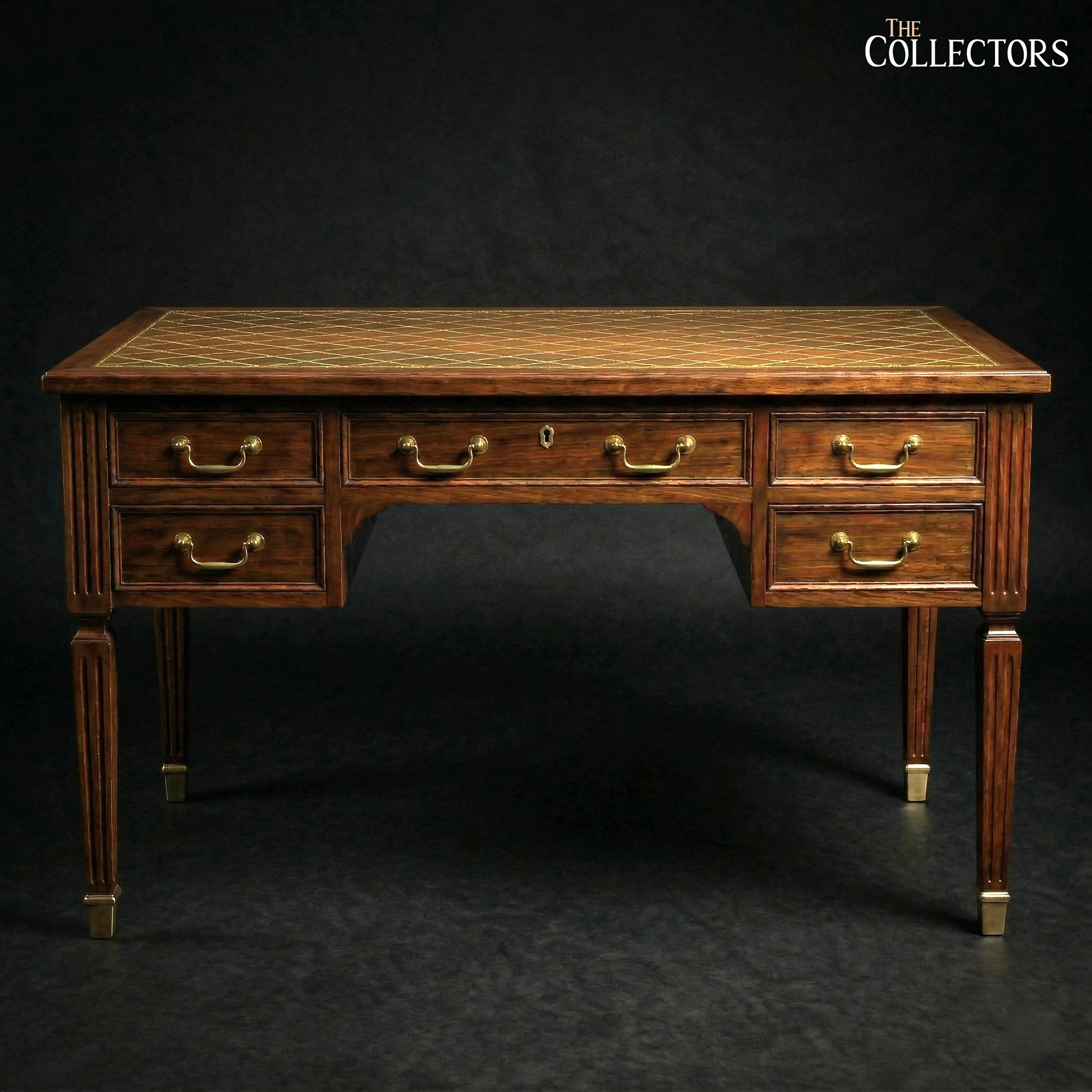 The Fontainebleau Brass Inlay Bureau Plat — image 2
