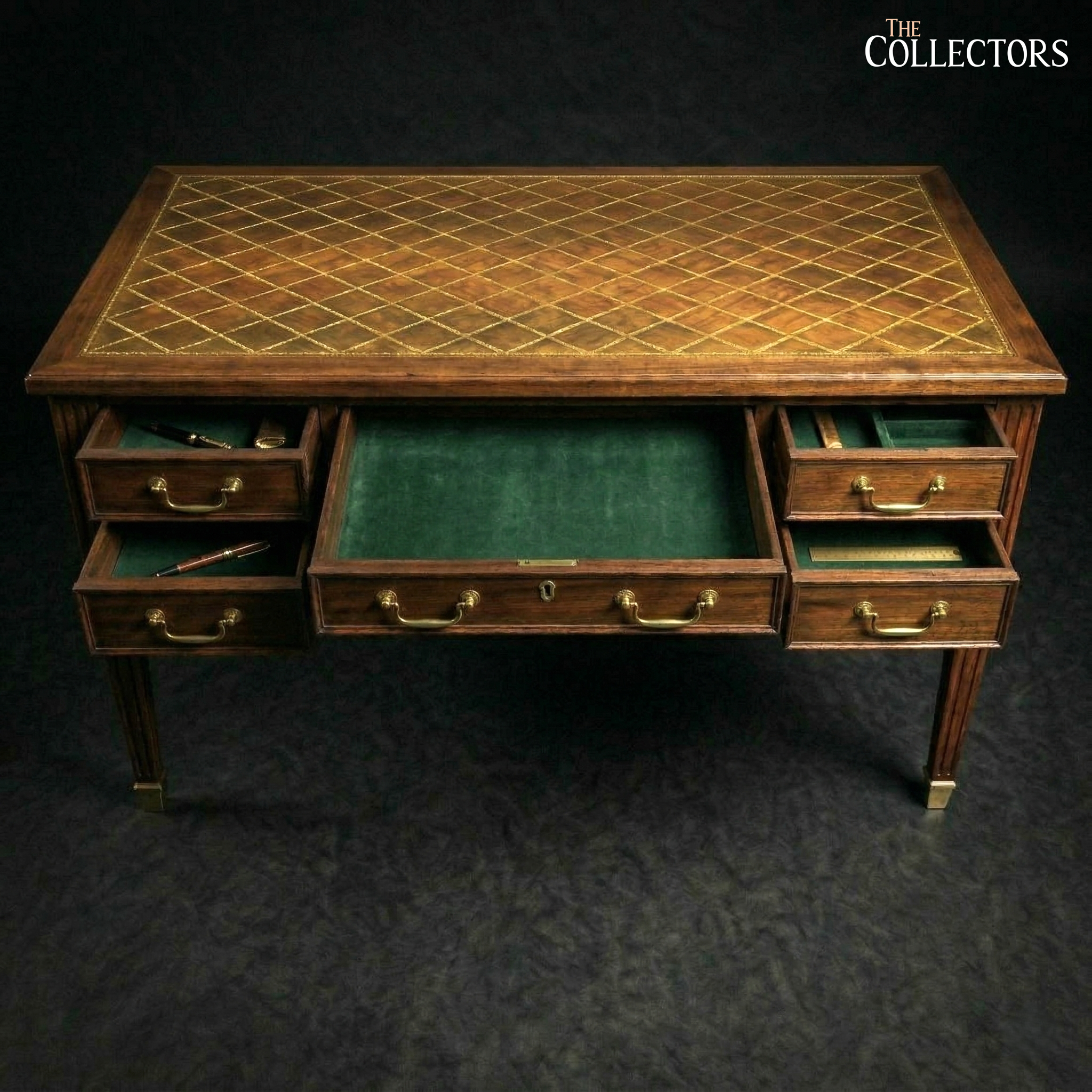 The Fontainebleau Brass Inlay Bureau Plat — image 4