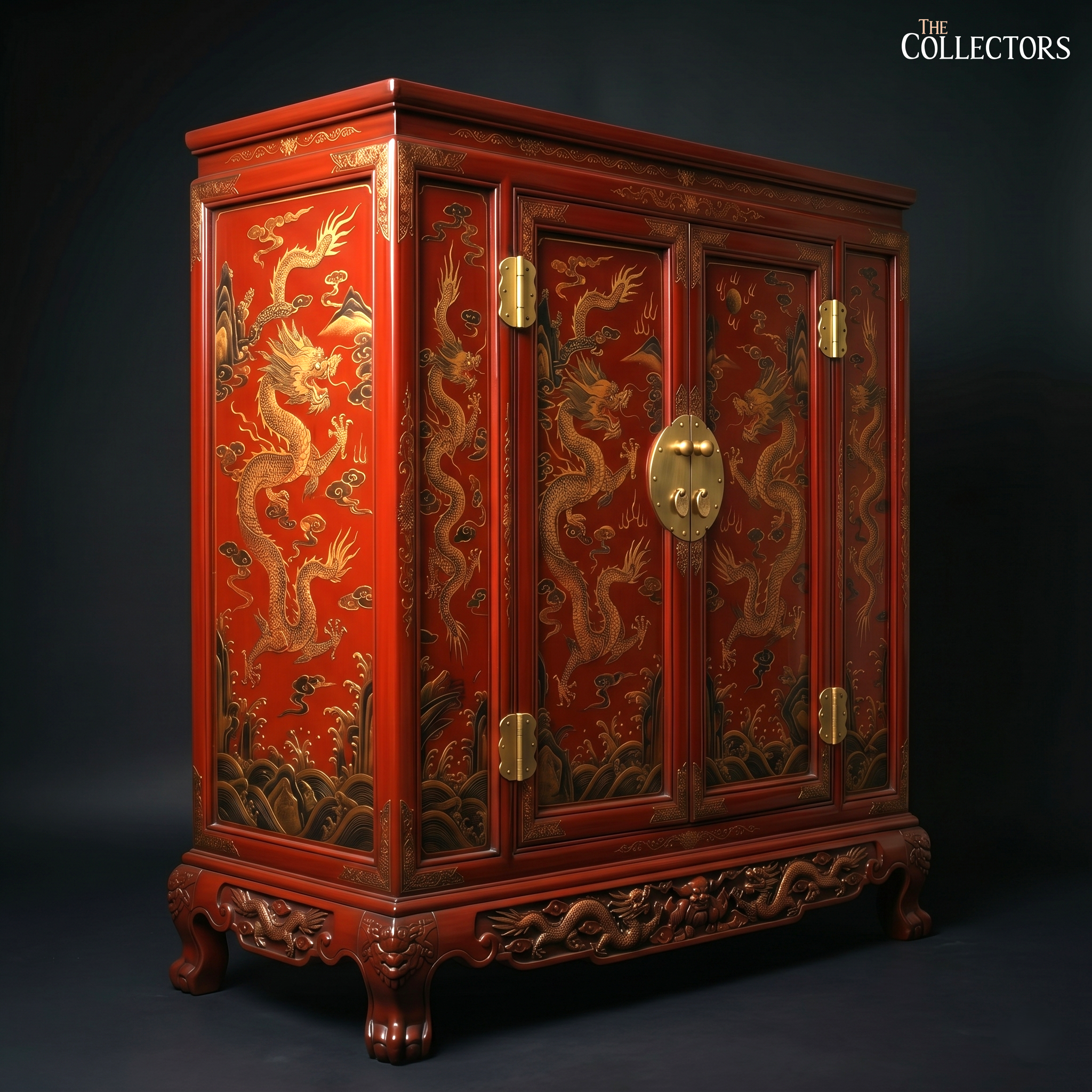Imperial Vermilion Dragon Cabinet - Ming Lacquer Tradition — image 2