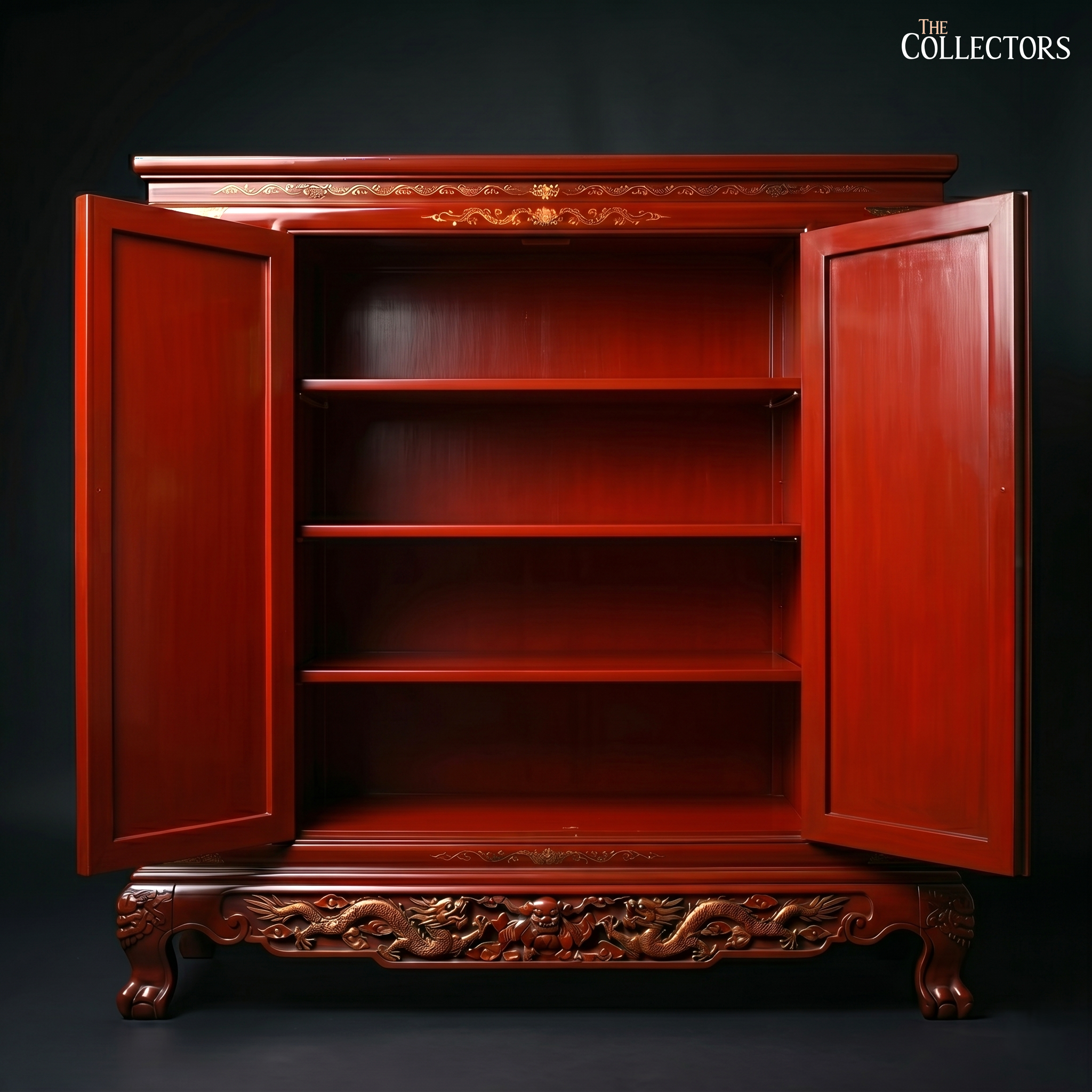 Imperial Vermilion Dragon Cabinet - Ming Lacquer Tradition — image 3