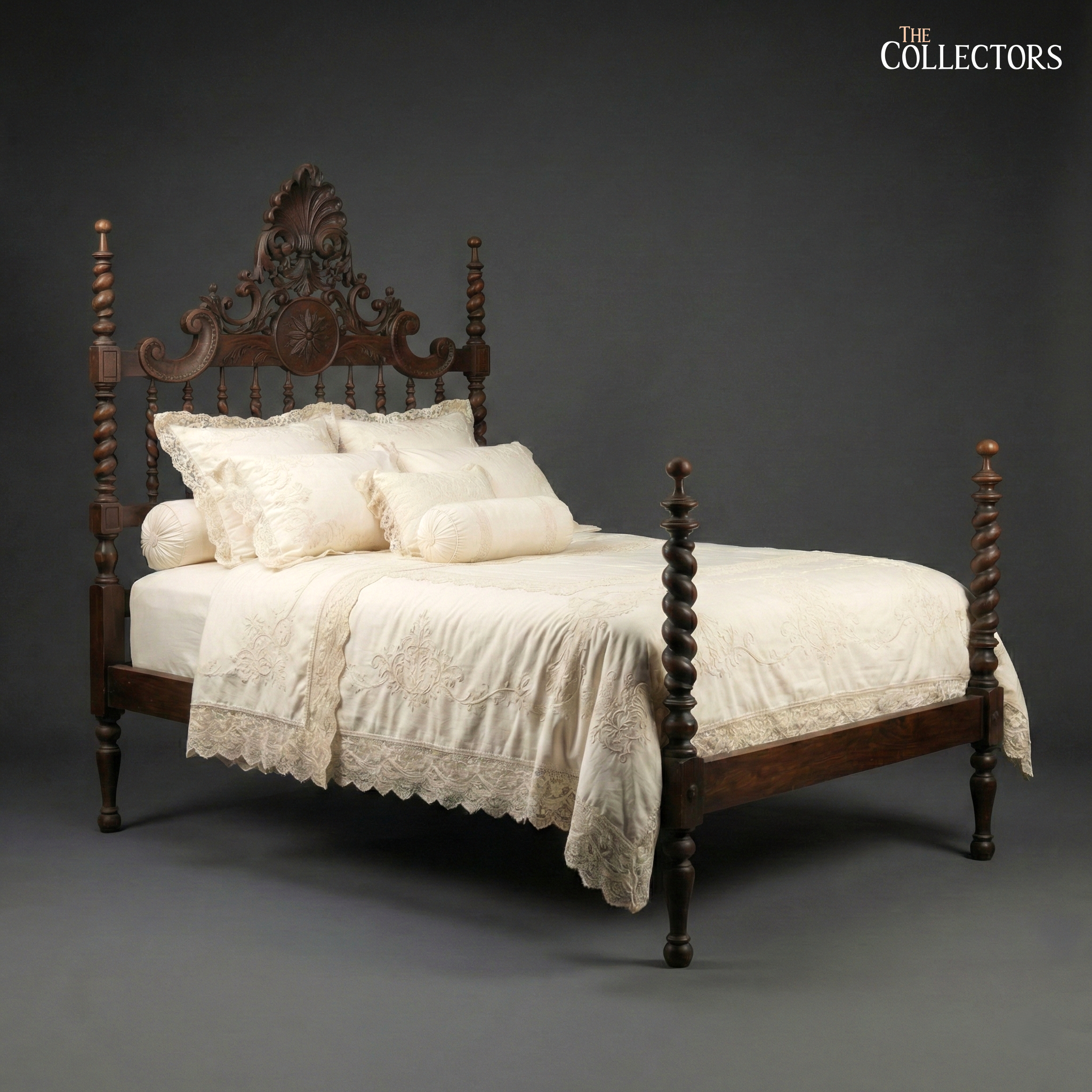 Lisbon Baroque Revival Spiral-Post Bed — image 1
