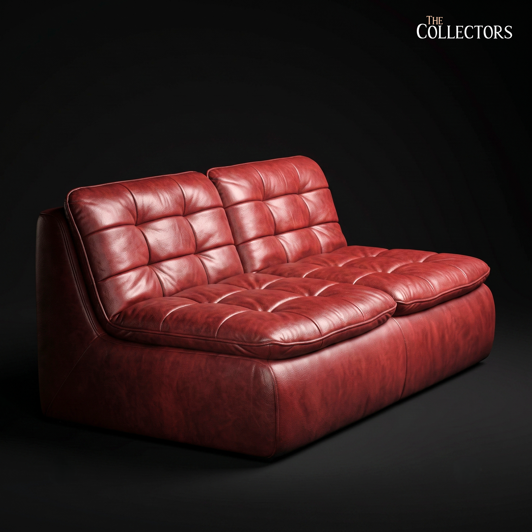 The Lombardy Fold: Tufted Oxblood Leather Sofa — image 2