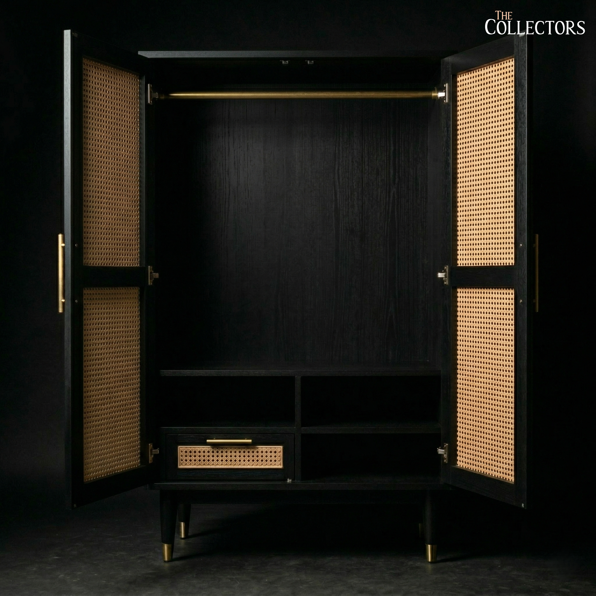 The Lucerne Mid-Century Cane Armoire — image 3