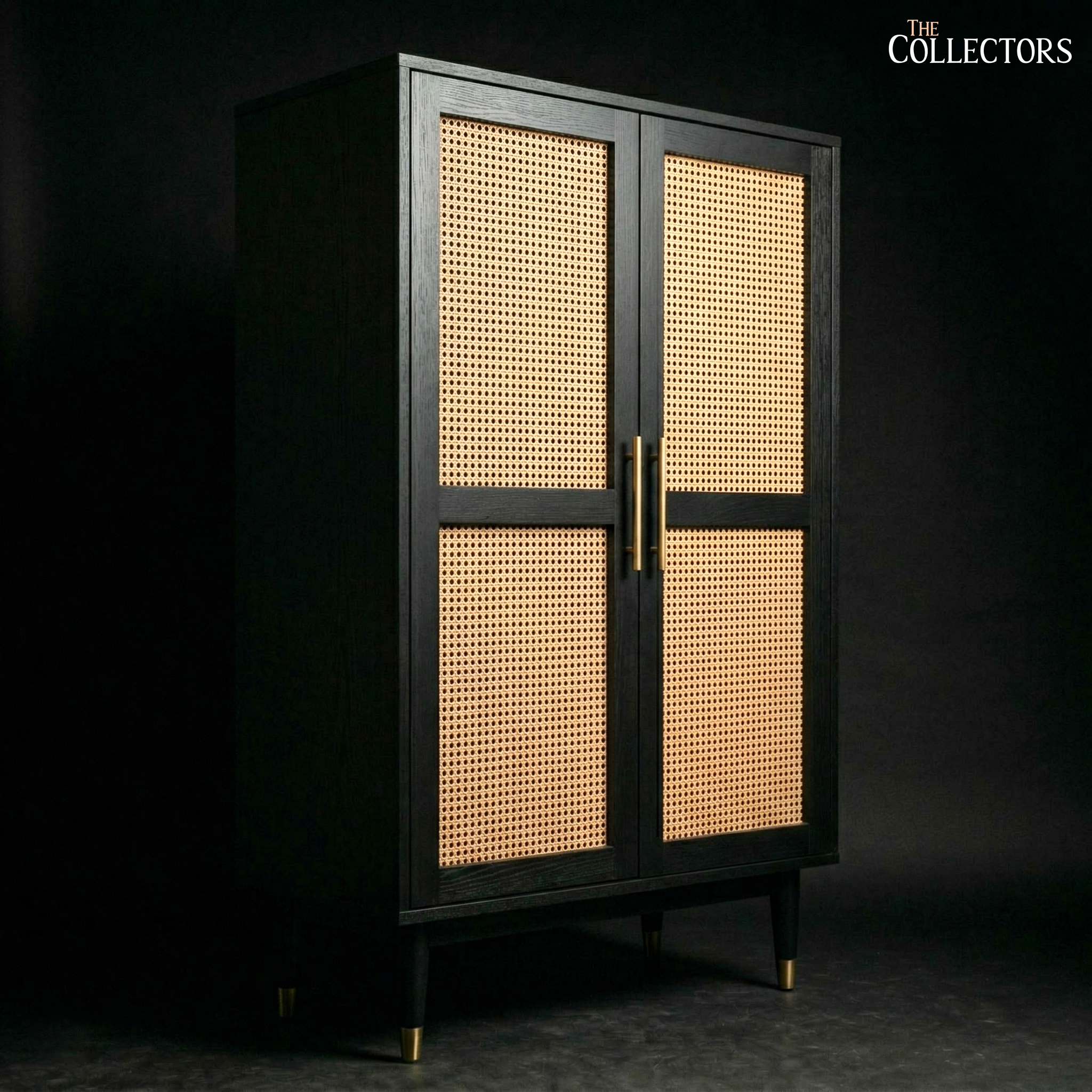 The Lucerne Mid-Century Cane Armoire — image 4