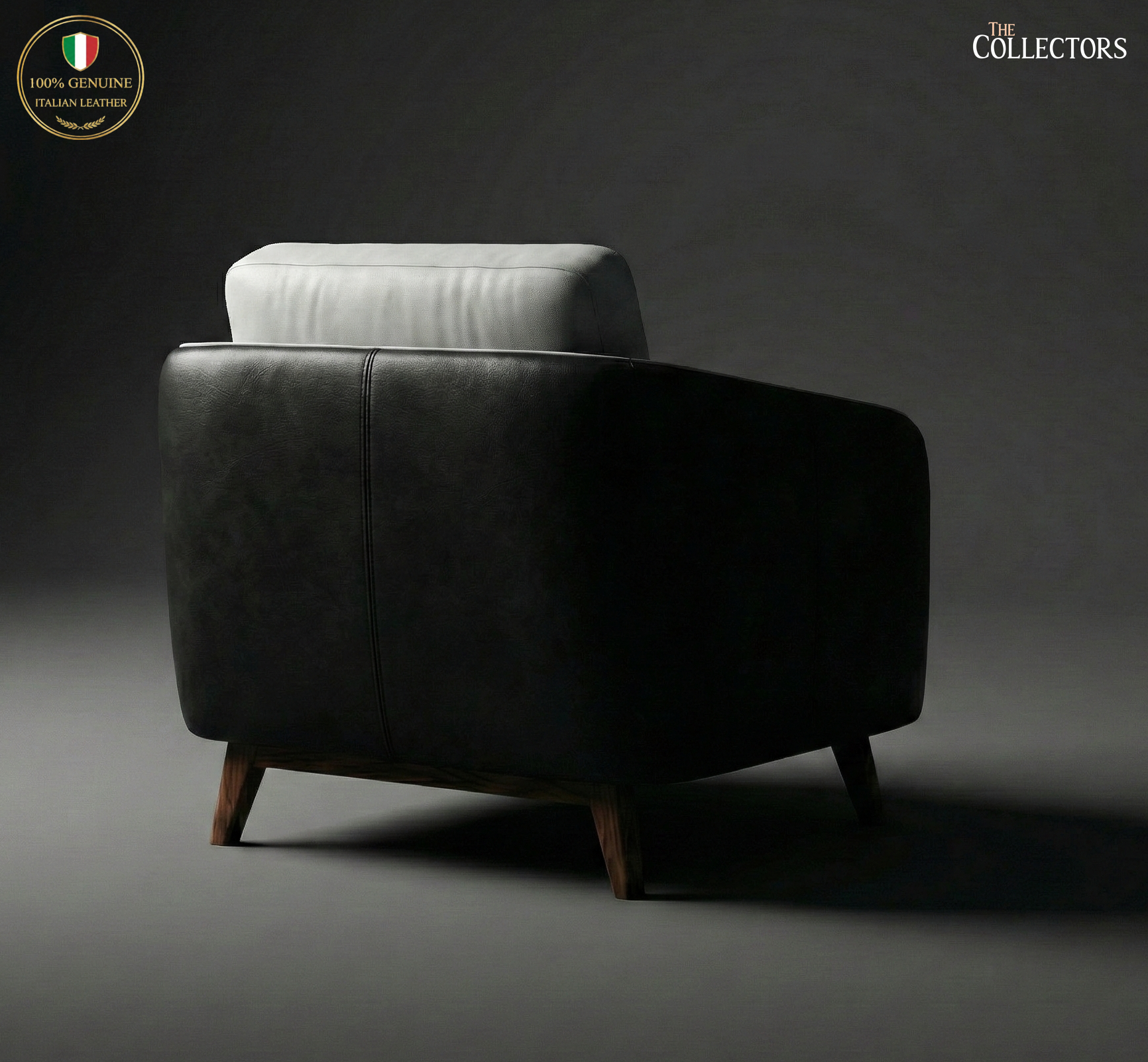 Manhattan Modernist Leather Lounge Sofa - Single Seater — image 4
