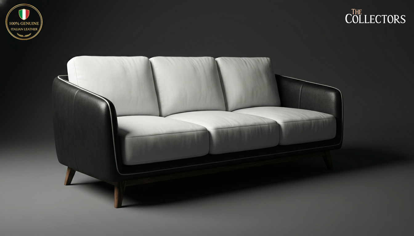 Manhattan Modernist Leather Sofa Ensemble — image 2