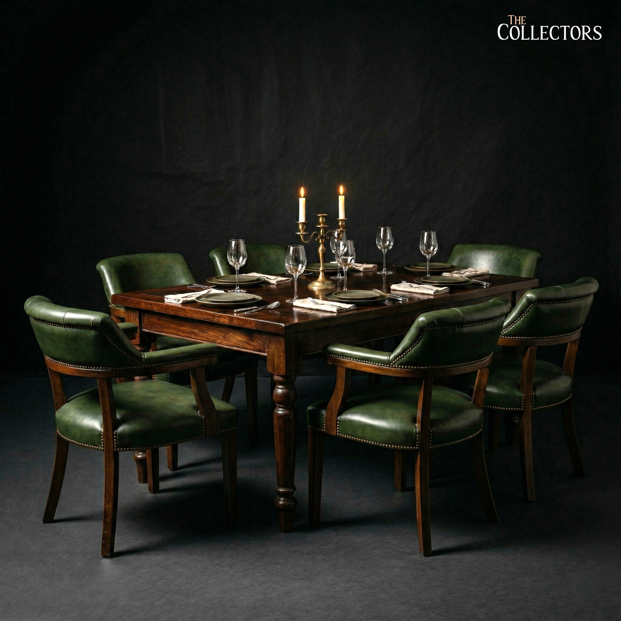 The Marlborough Regency Leather Dining Ensemble