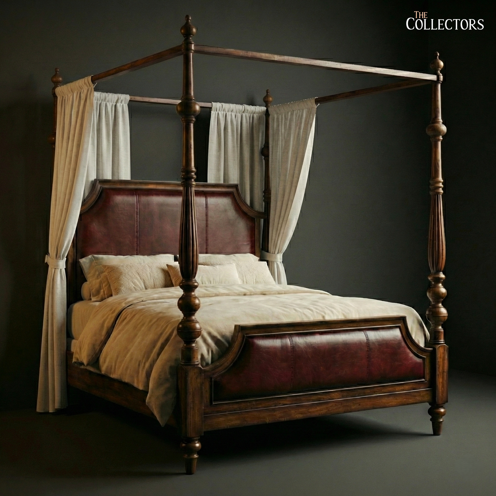 Oxford Manor Leather-Back Four-Poster Bed — image 1