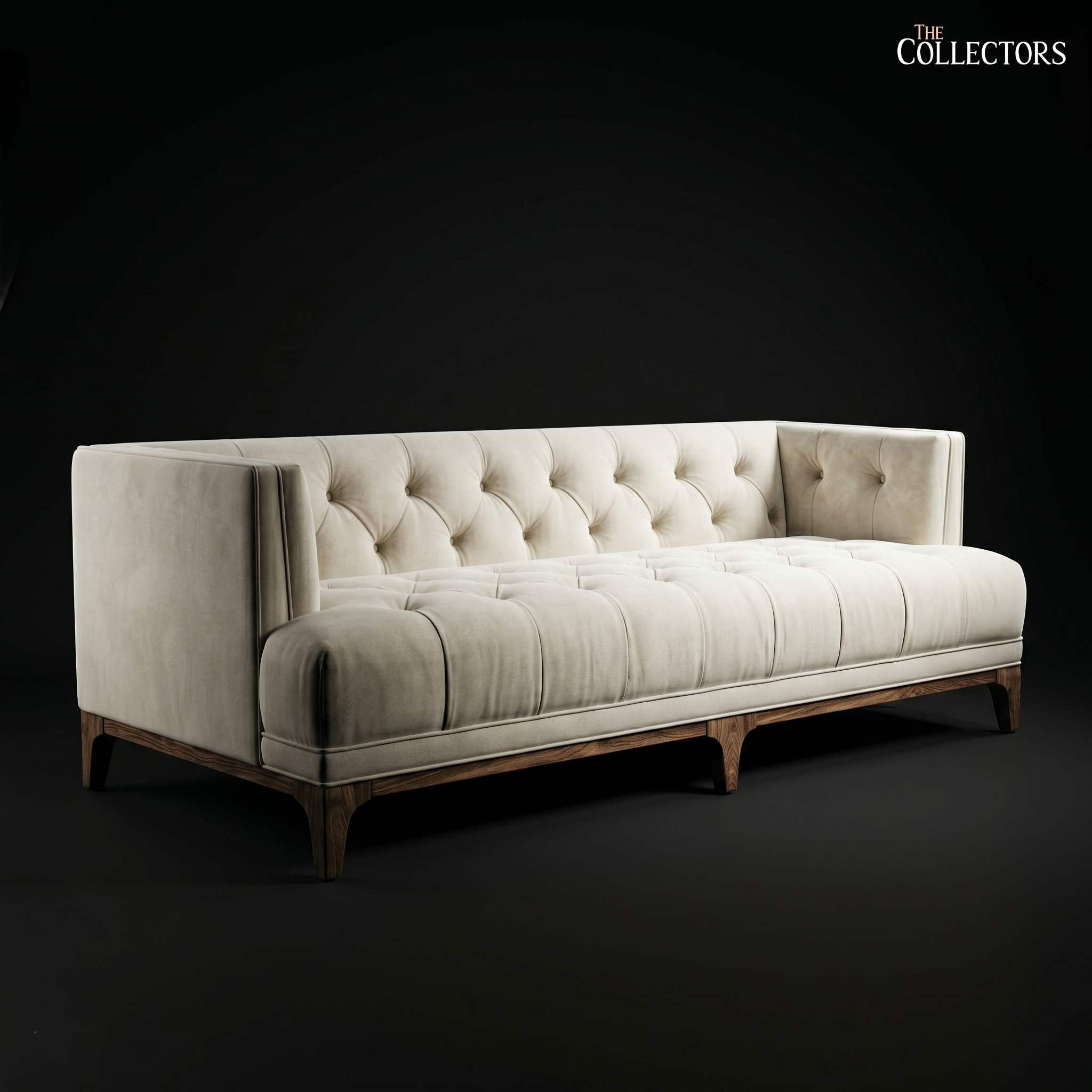 The Palm Springs Mid-Century Tufted Ivory Sofa — image 2