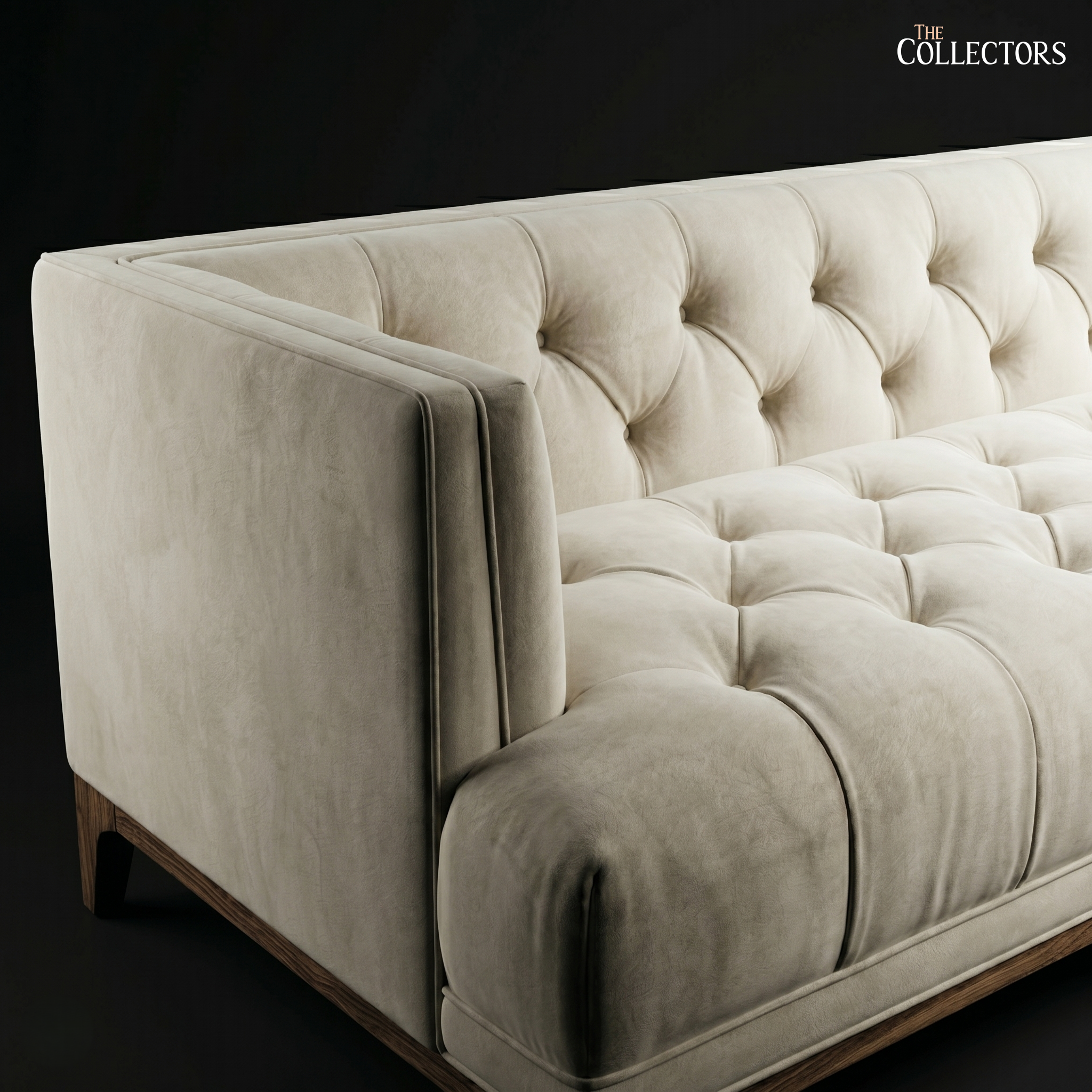 The Palm Springs Mid-Century Tufted Ivory Sofa — image 3