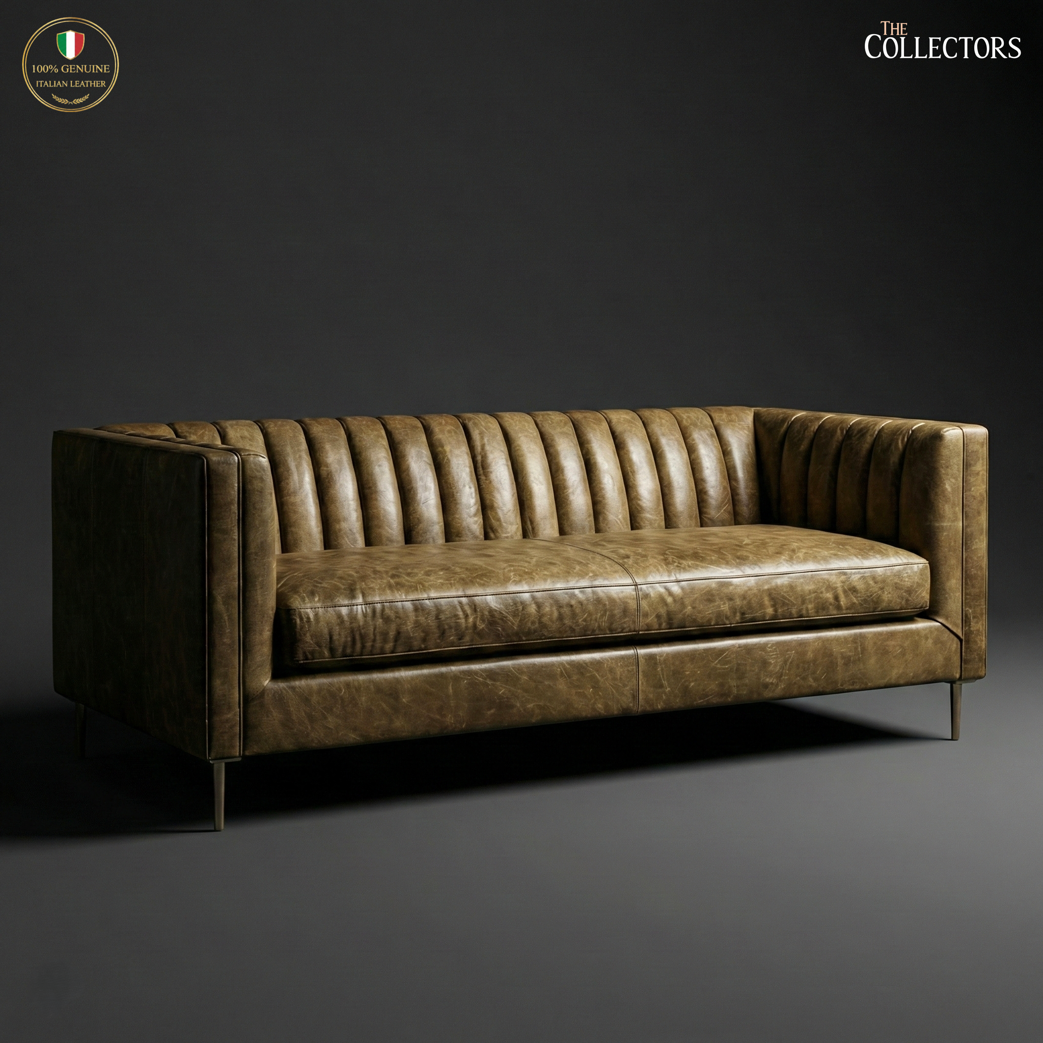 Parma Atelier Channel Tufted Leather Sofa — image 2