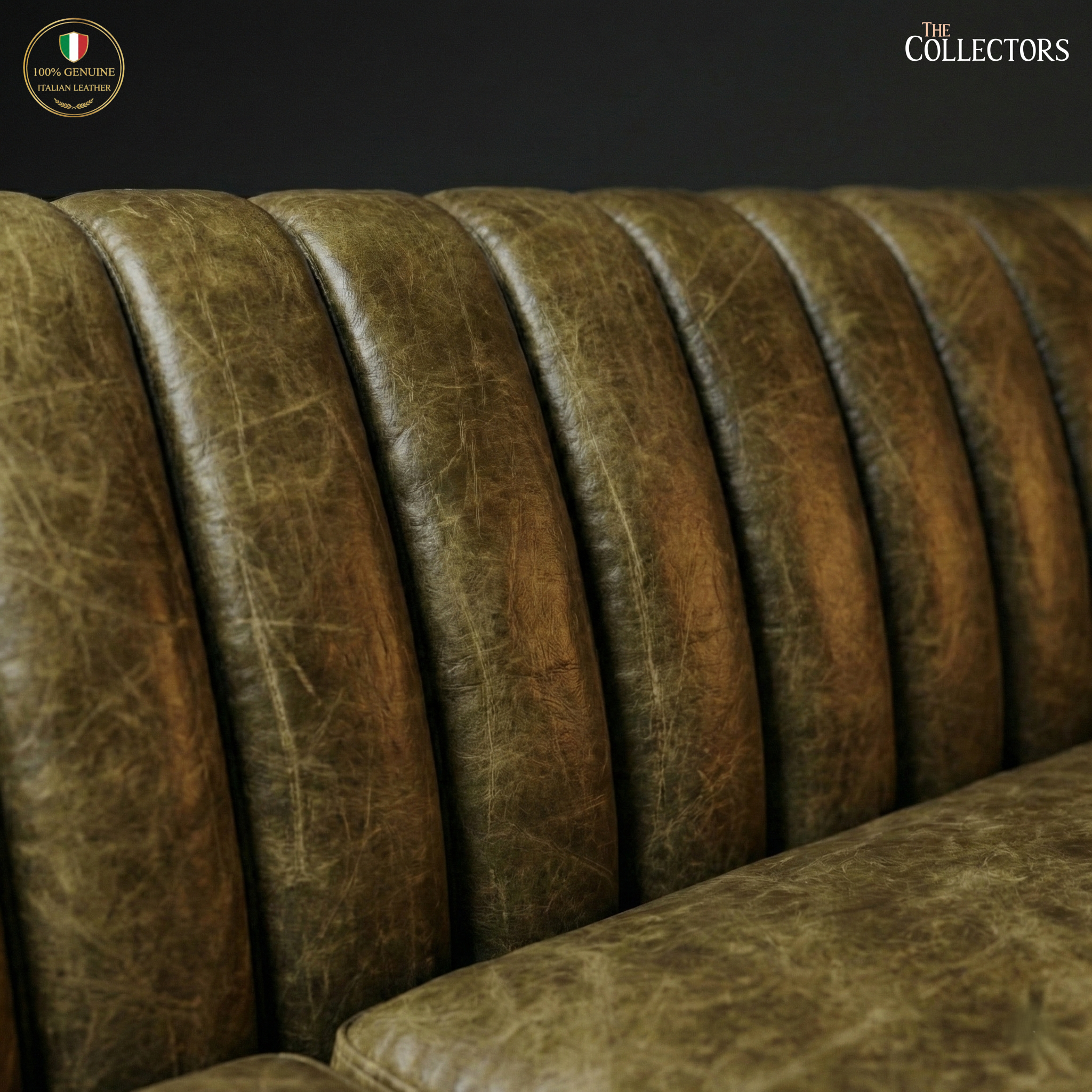 Parma Atelier Channel Tufted Leather Sofa — image 4
