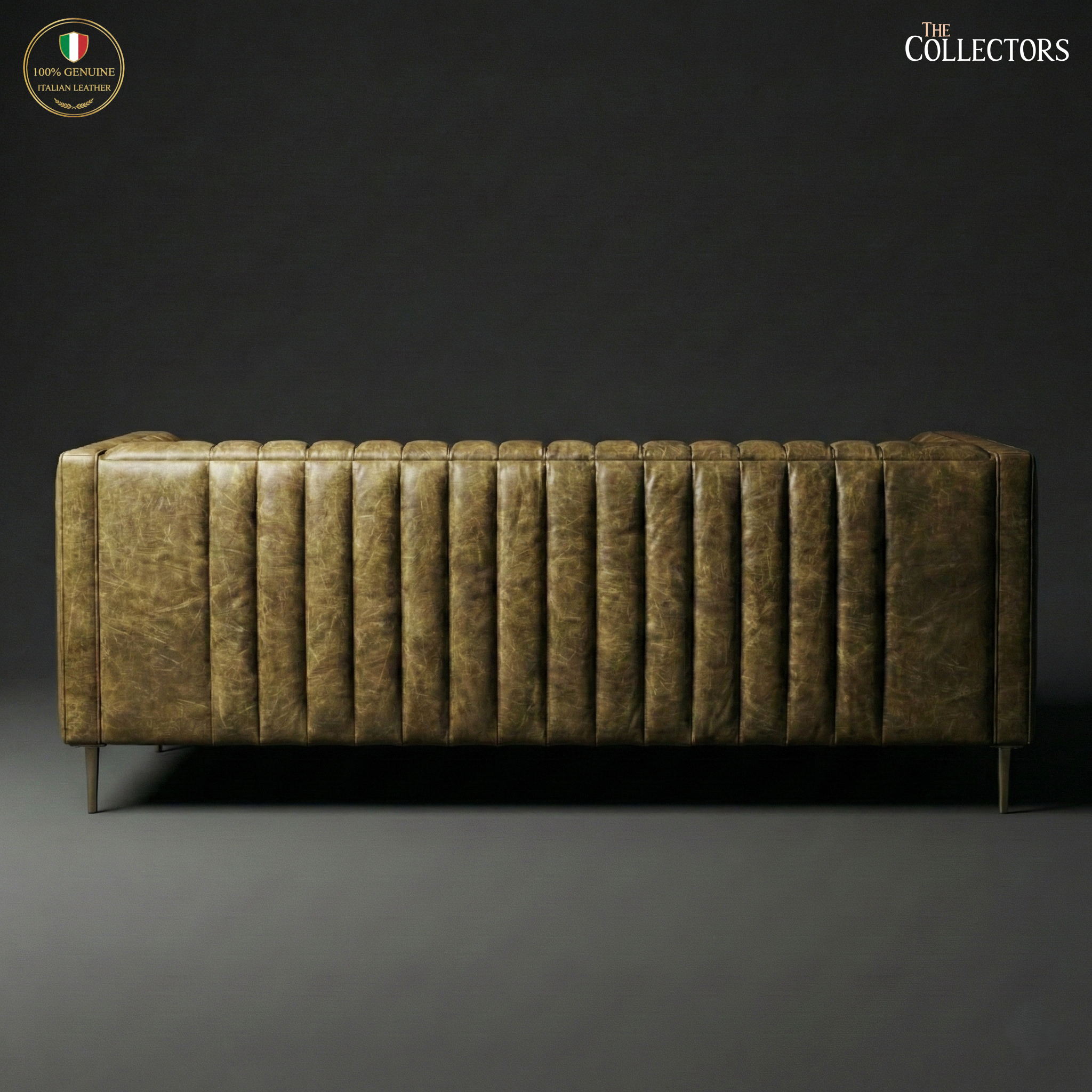 Parma Atelier Channel Tufted Leather Sofa — image 5