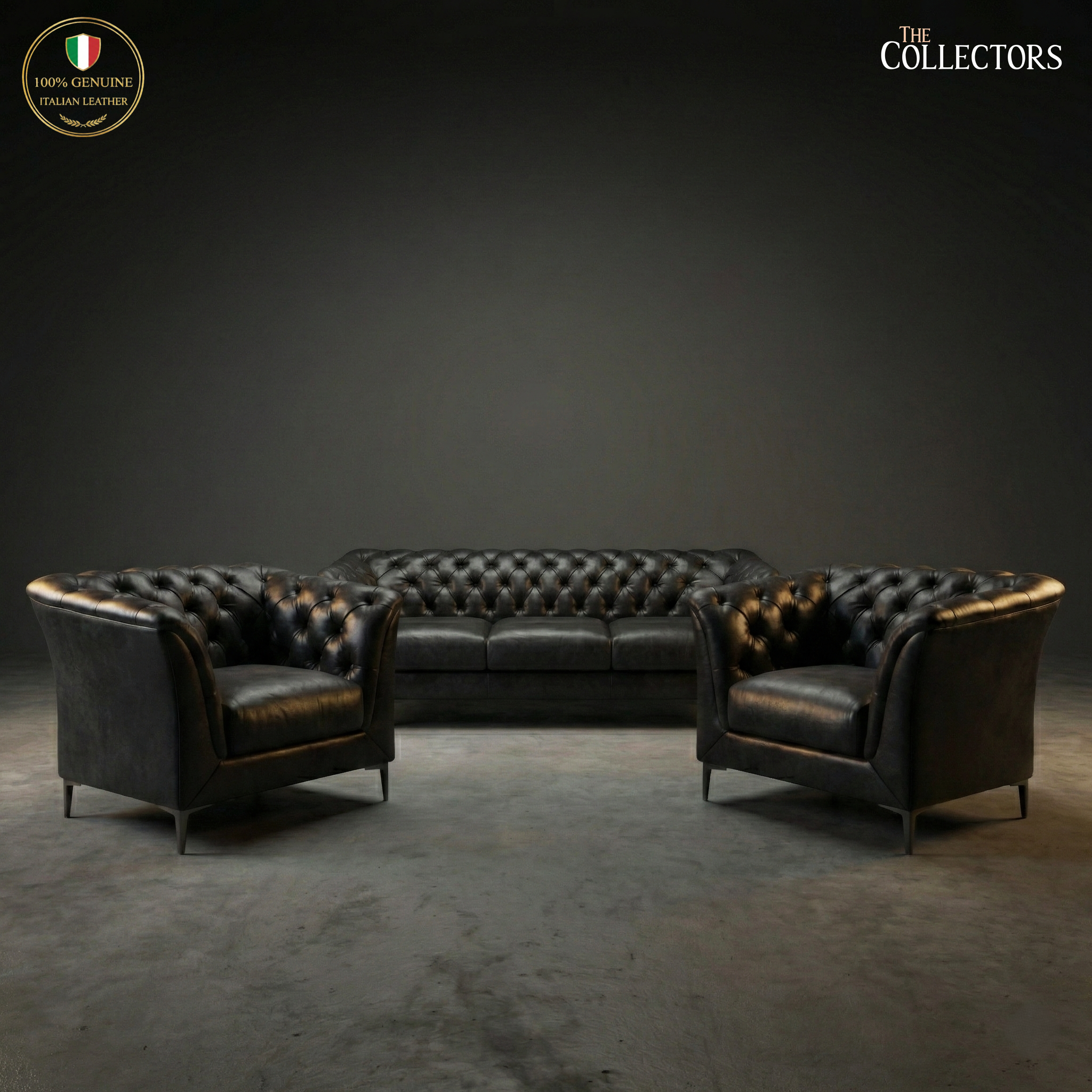 St. James’s Club Modernist Chesterfield Sofa Set — image 2