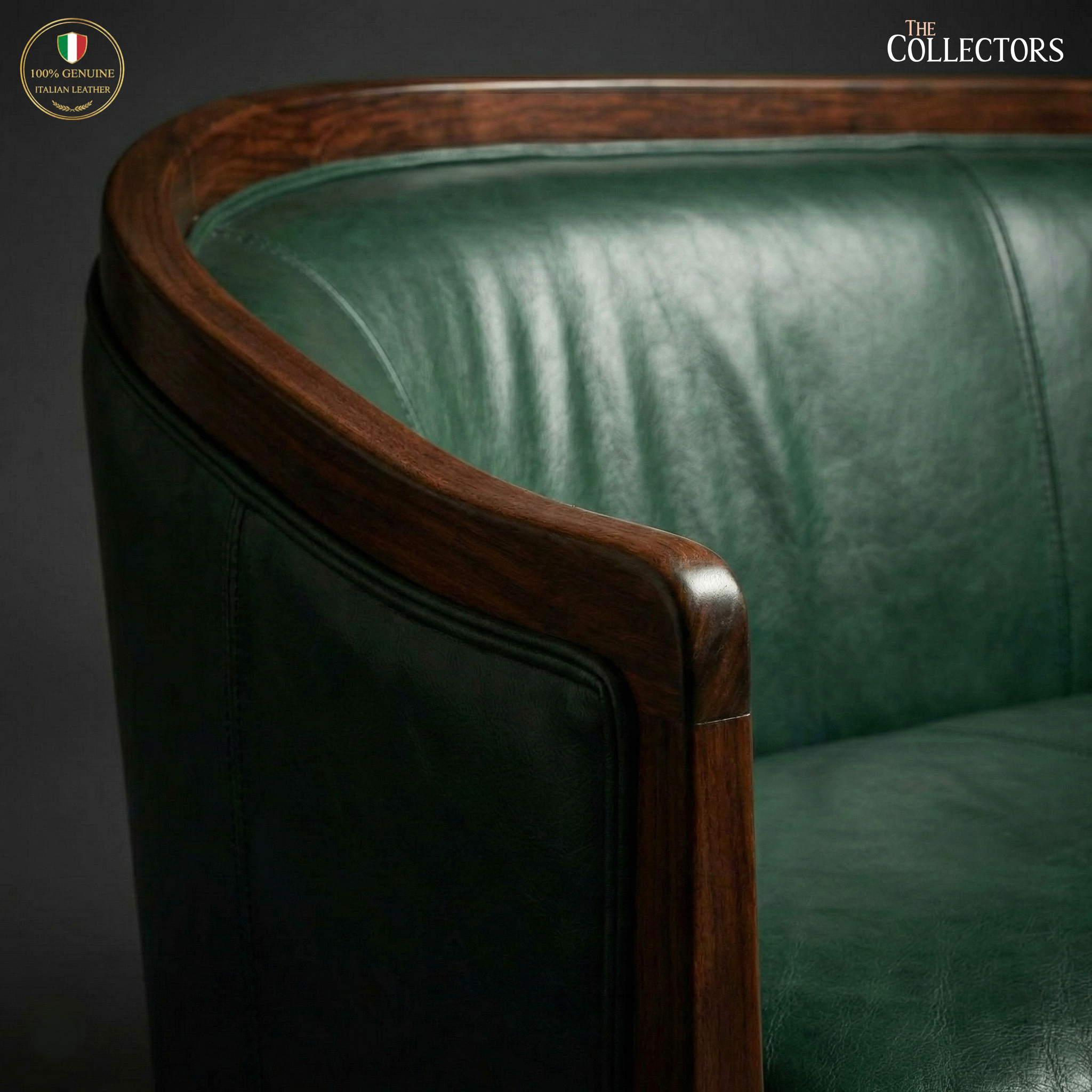 Strasbourg Salon Art Deco Leather Sofa — image 3