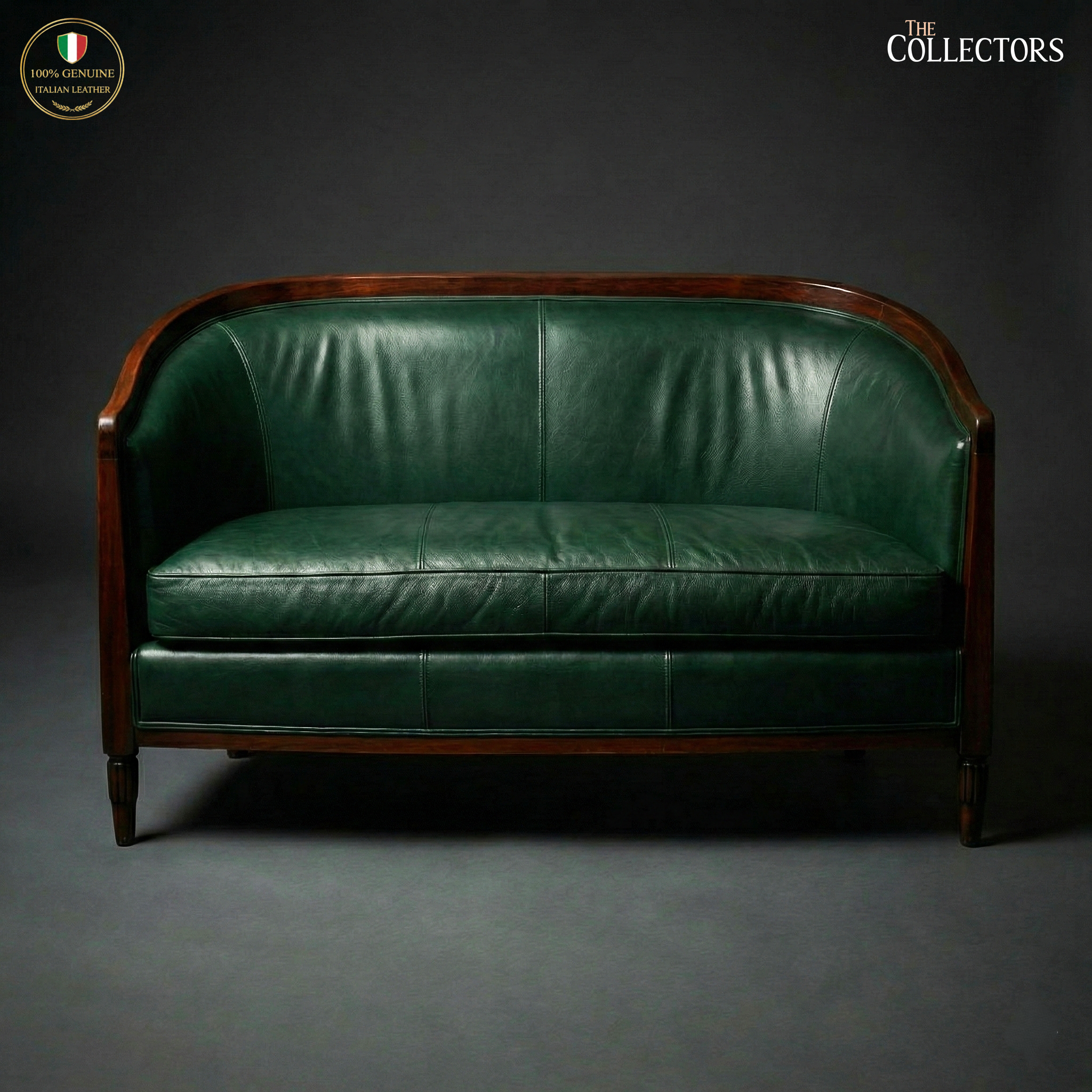 Strasbourg Salon Art Deco Leather Sofa — image 4
