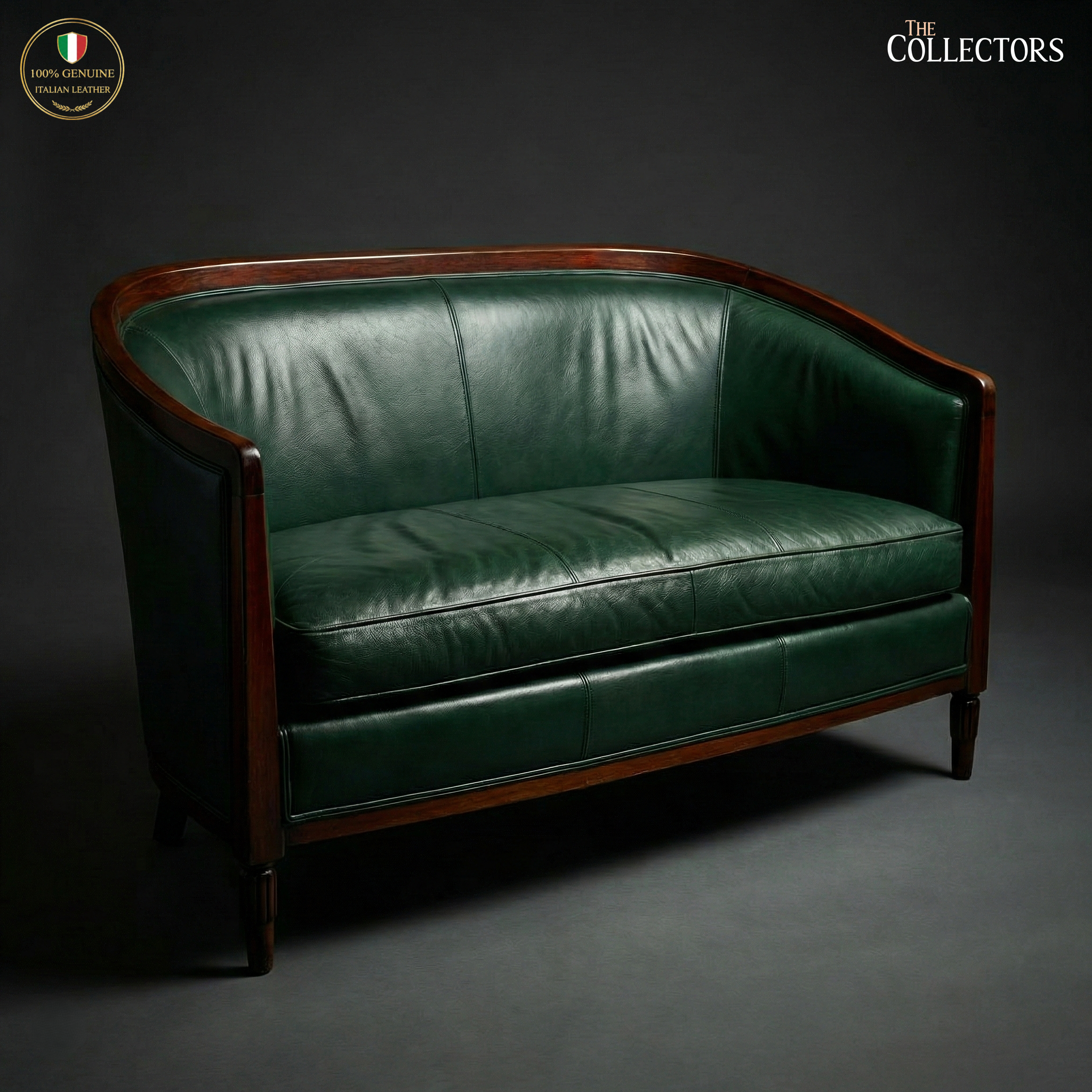 Strasbourg Salon Art Deco Leather Sofa — image 5