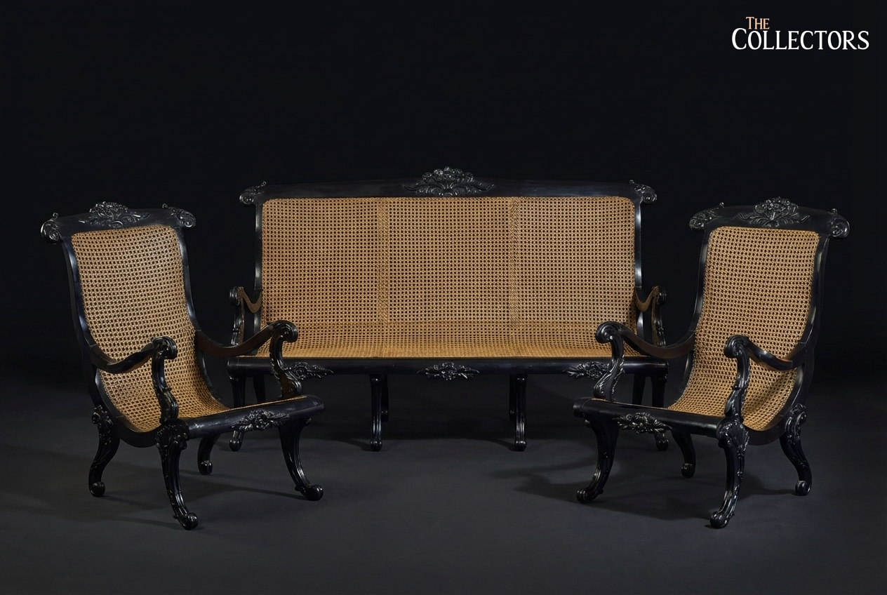 The Ceylonese Cane & Ebony Sitting Suite — image 2